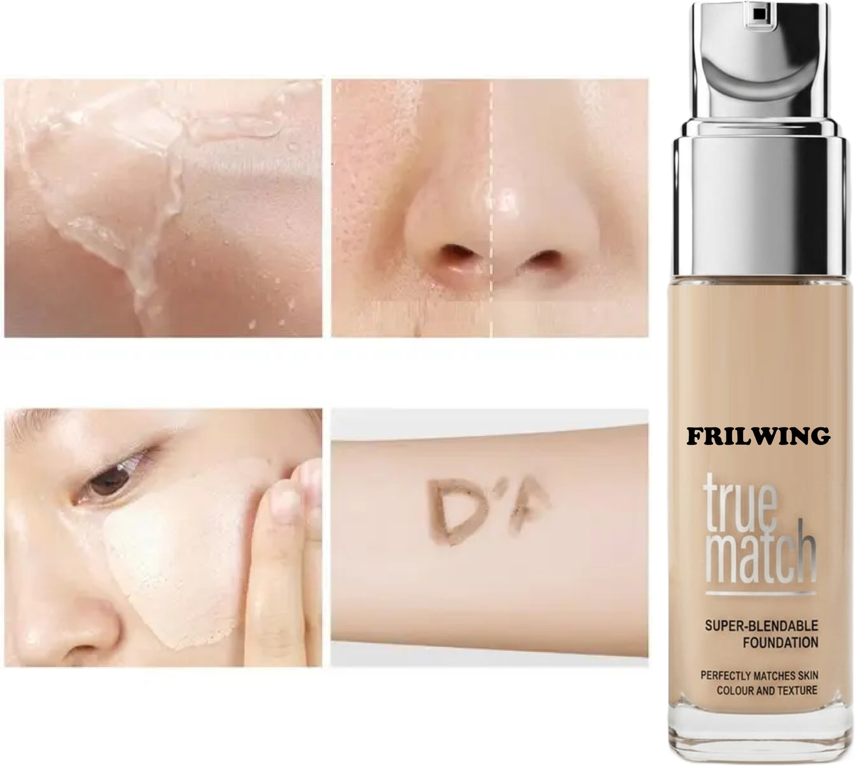 FRILWING Blendable Liquid Foundation for Medium to Full Coverage Foundation