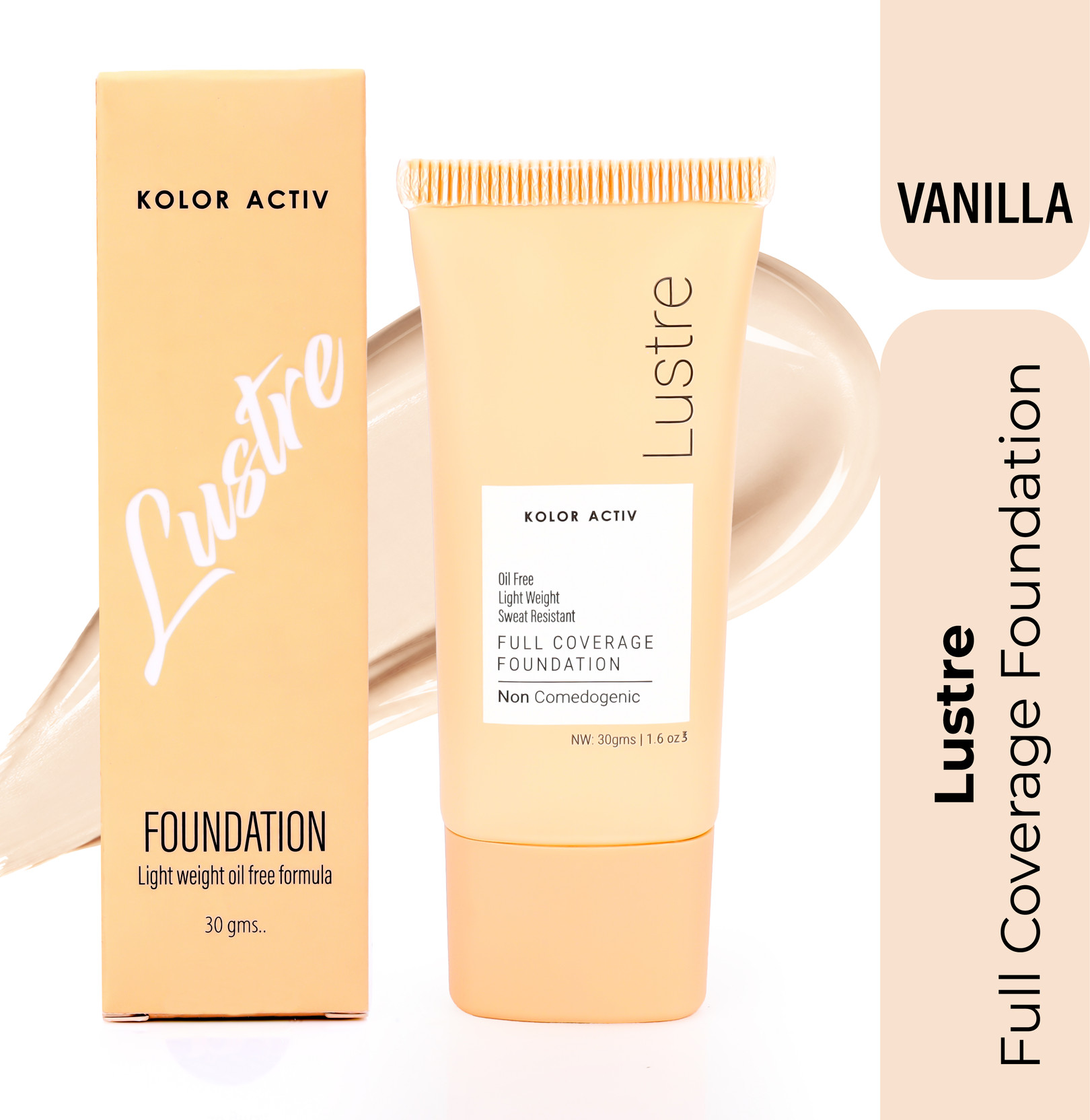 kolor activ Full Coverage Liquid Foundation Oil Free Lightweight Sweat Resistant Foundation