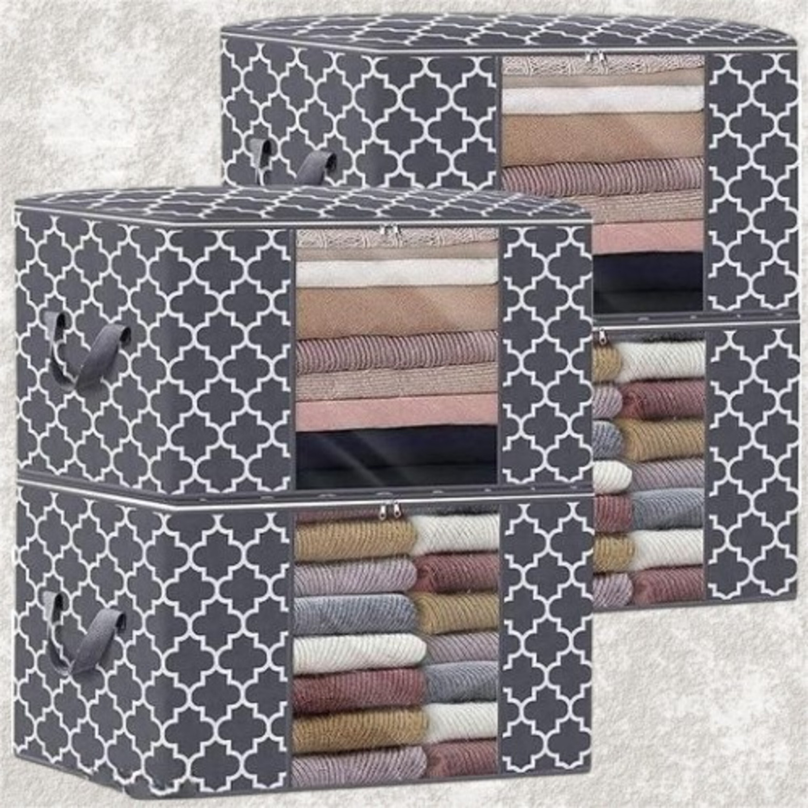 STORAZE Wardrobe Storage Box Series Multipurpose Foldable Clothes Storage Organizer CLOTH COVER PACK OF 4