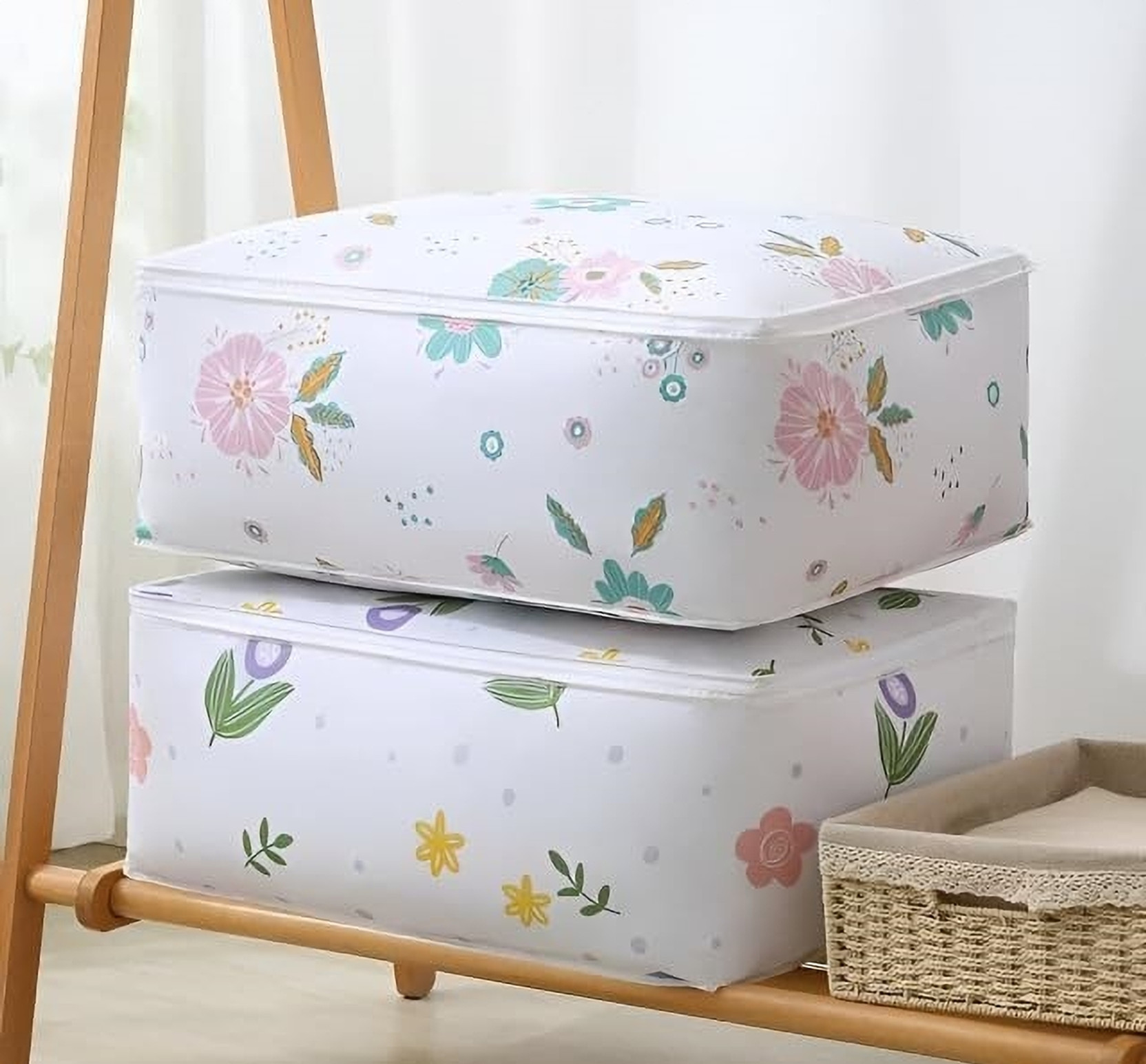 StayWay Large Waterproof Storage Bag for Clothes, Quilts & Blankets | Anti-Dust Wardrobe & Household Items | Moving, College Dorm & Home Organization Organizer with Zipper Closure | Foldable Storage B