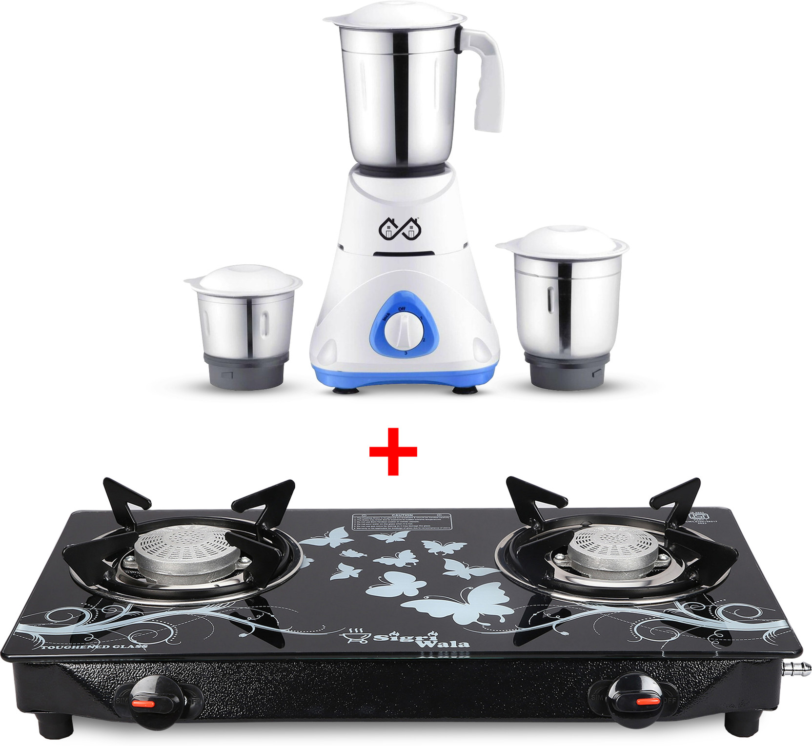 Sigri-wala Manual Cute Design Combo + Mixer Grinder 550 watt Glas...more