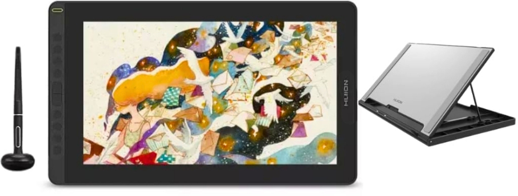 HUION GS1562 Kamvas 16 (2021) 15.6" Pen Display, PW517 Stylus, 8192 Pressure 15.6 x 10.3 inch Graphics Tablet Connectivity - USB
