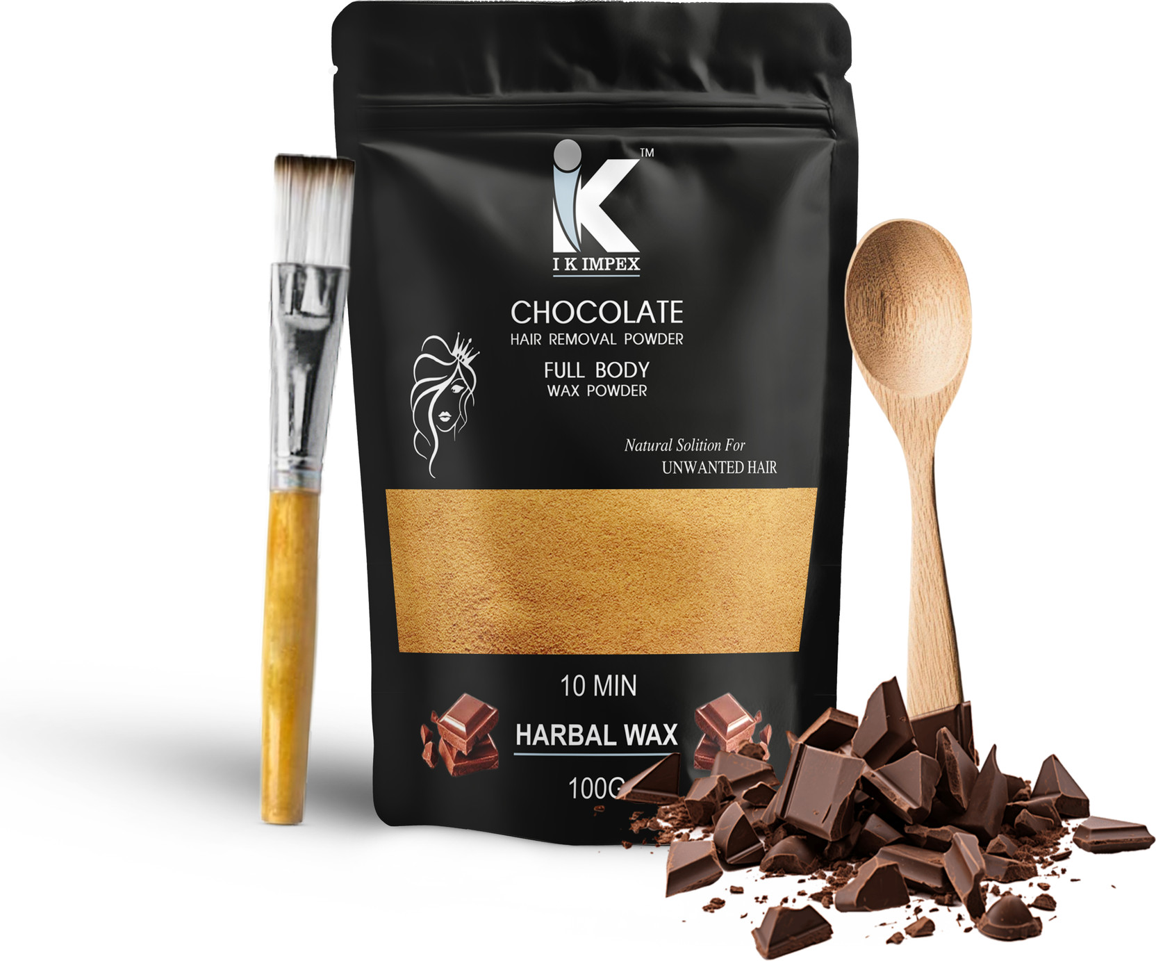 I K IMPEX Best Chocolate Hair Removal Wax Powder Full Body Wax Wa...more