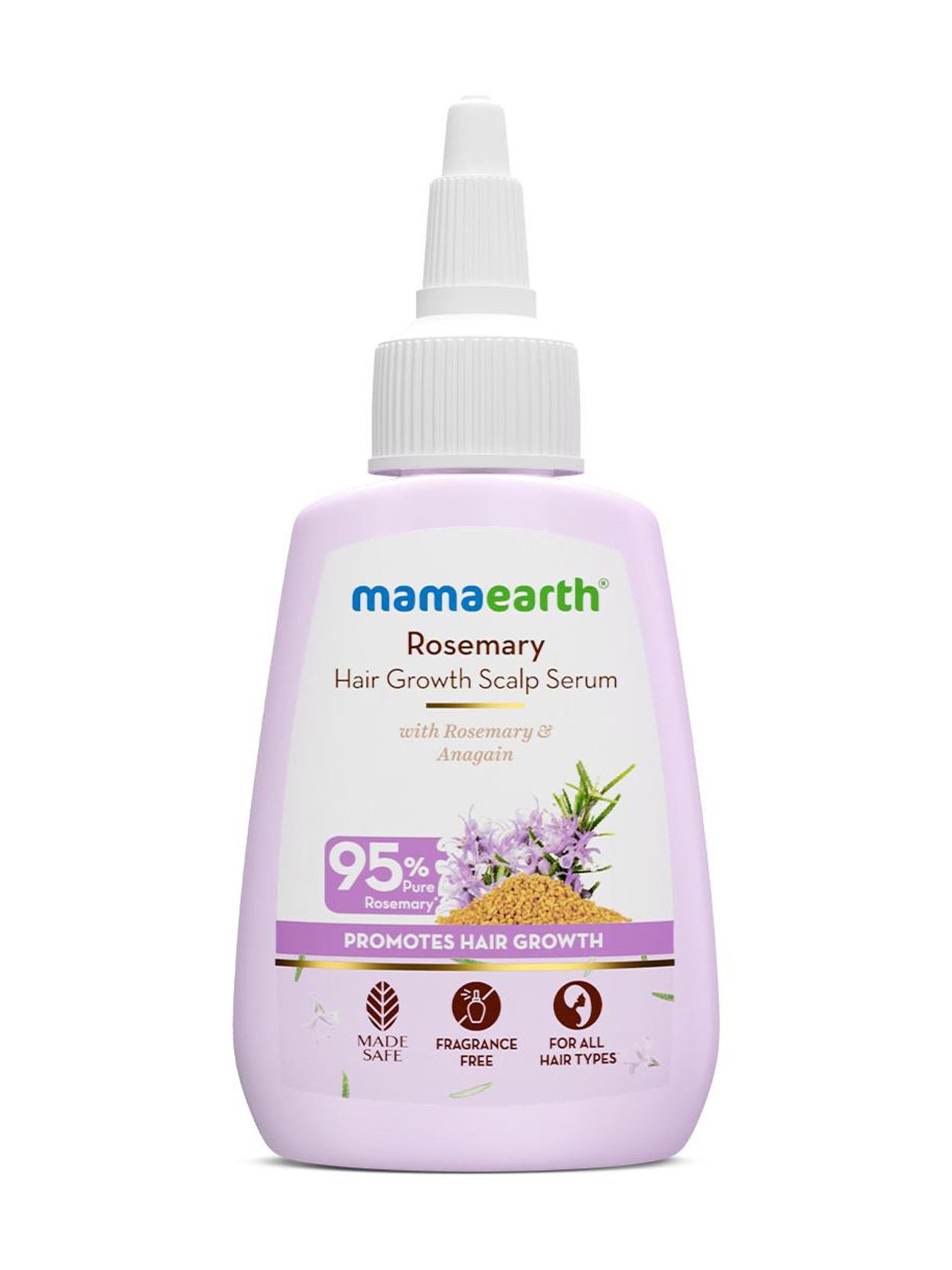 Mamaearth Rosemary Hair Growth Scalp Serum with 95% Pure Rosemary & 4% Anagain
