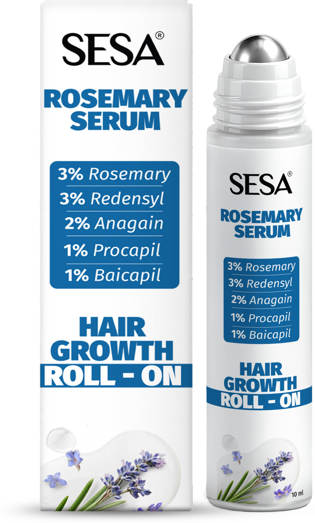 SESA 3% Redensyl & Rosemary Hair Growth Serum Roll-On for Thicker & Stronger Hair