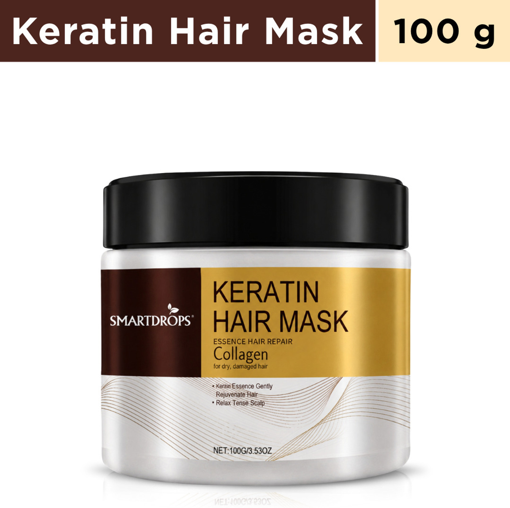 smartdrops Keratin Hair Mask | Deep Hair Conditioning Cream for Men & Women | 100g