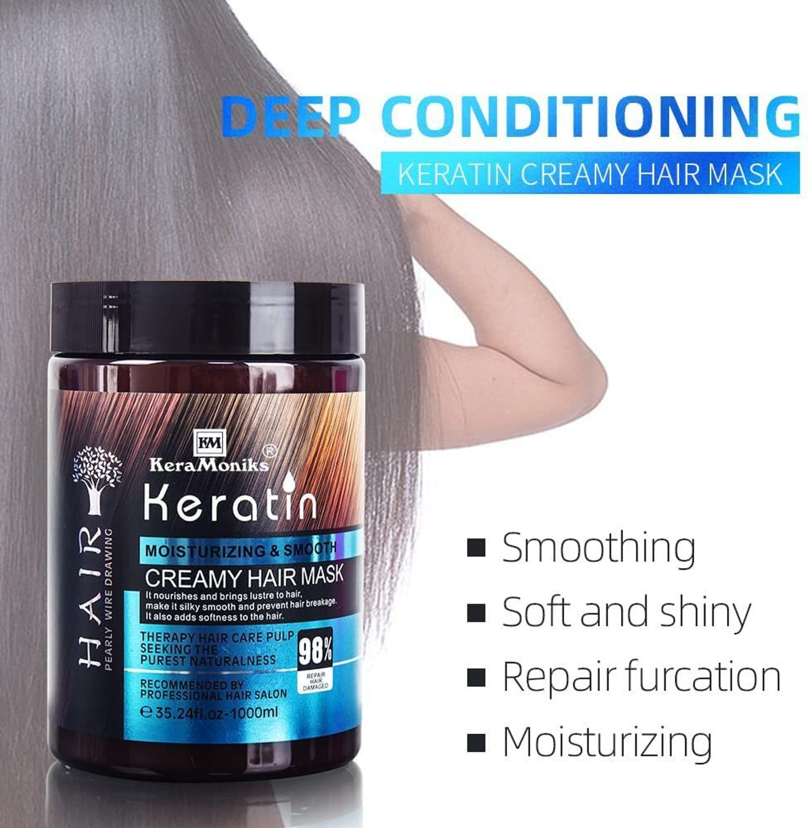 Keramoniks Professional Keratin Conditioning Creamy Keratin Hair SPA Mask 1000 ml