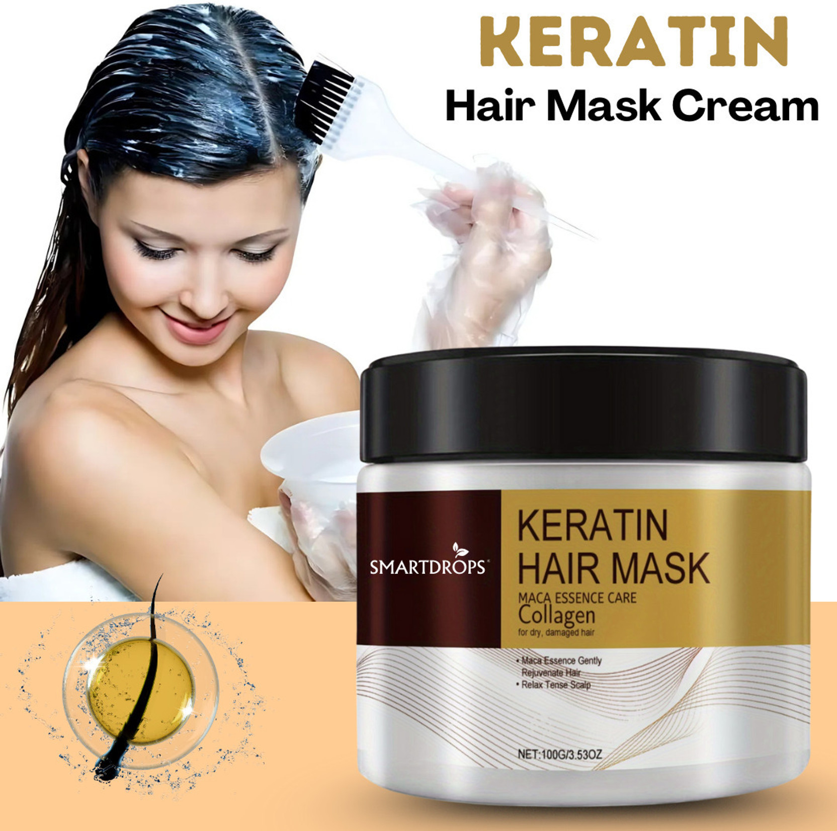 smartdrops Keratin Hair Mask Anti-Dandruff Solution|Targets Oily Scalp and Sheds Dry Flakes