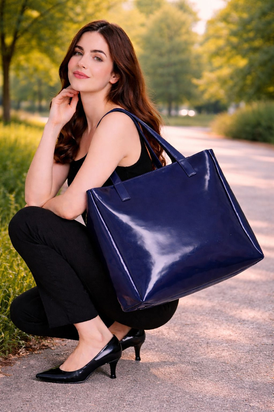 Women Blue Tote