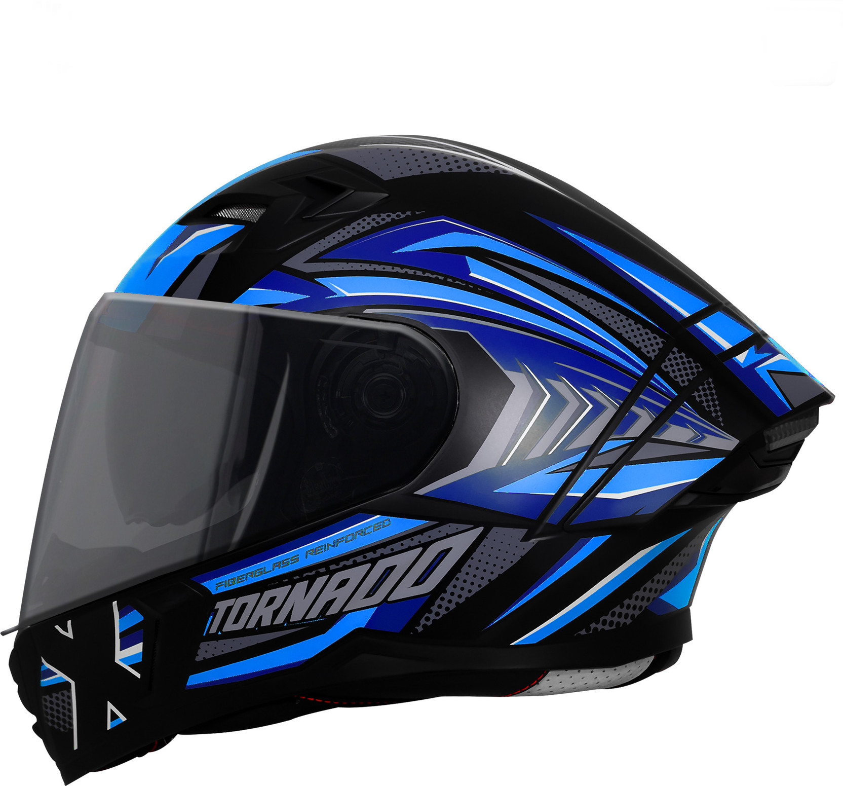 Steelbird SBA-11 Tornado Grey Reflector ISI and DOT Certified Full Face Graphic Motorbike Helmet