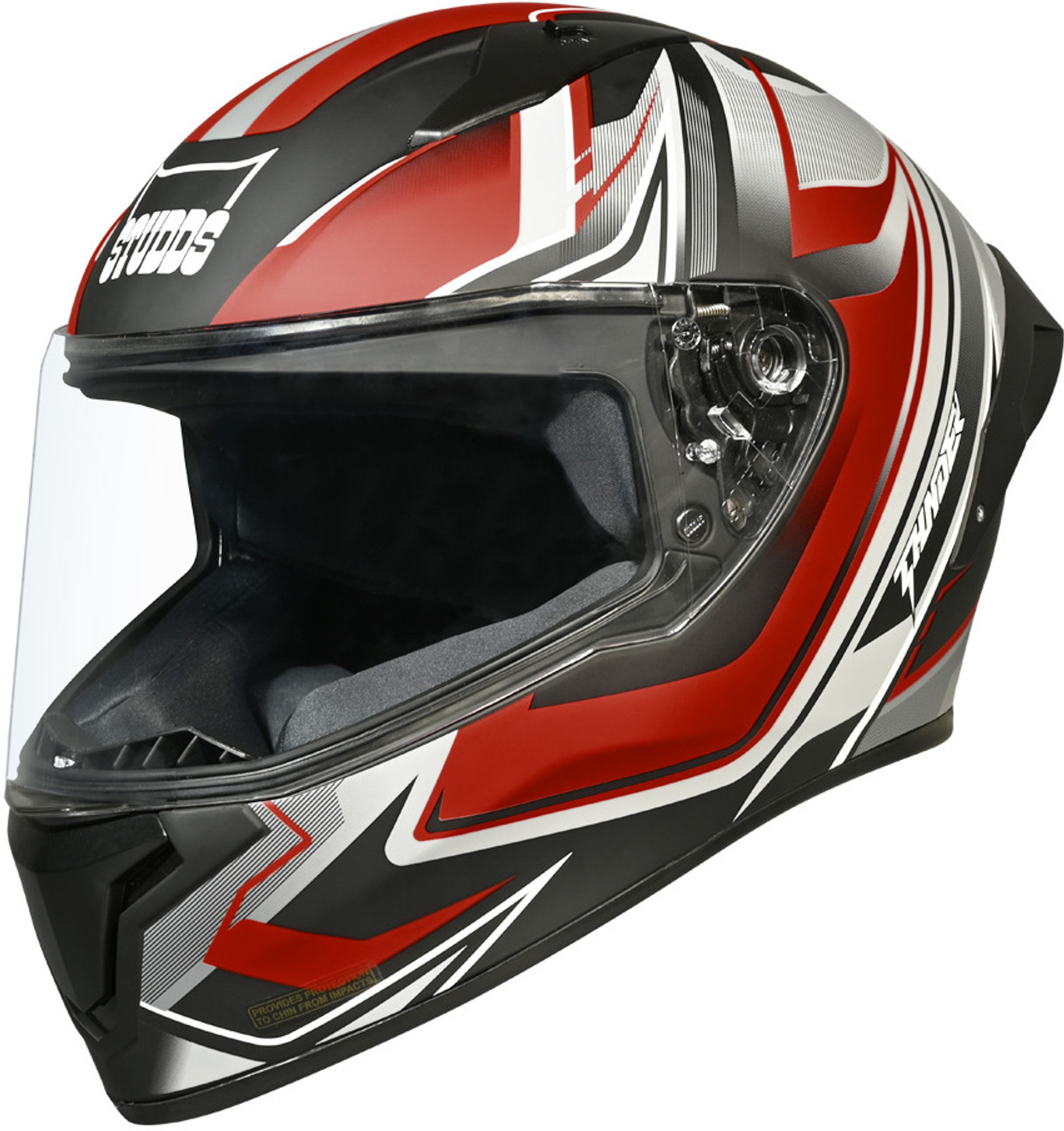 STUDDS Thunder Flash Full Face ISI & DOT Certified Helmet with Spoiler and Clear Visor Motorbike Helmet