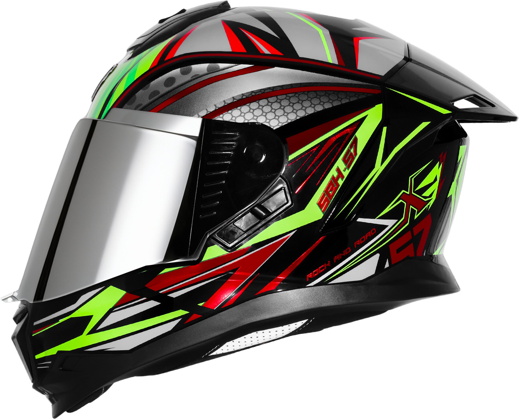 Steelbird SBH-57 Fighter F12 Helmet ISI and DOT Certified Full Face Graphic Helmet for Men Motorbike Helmet
