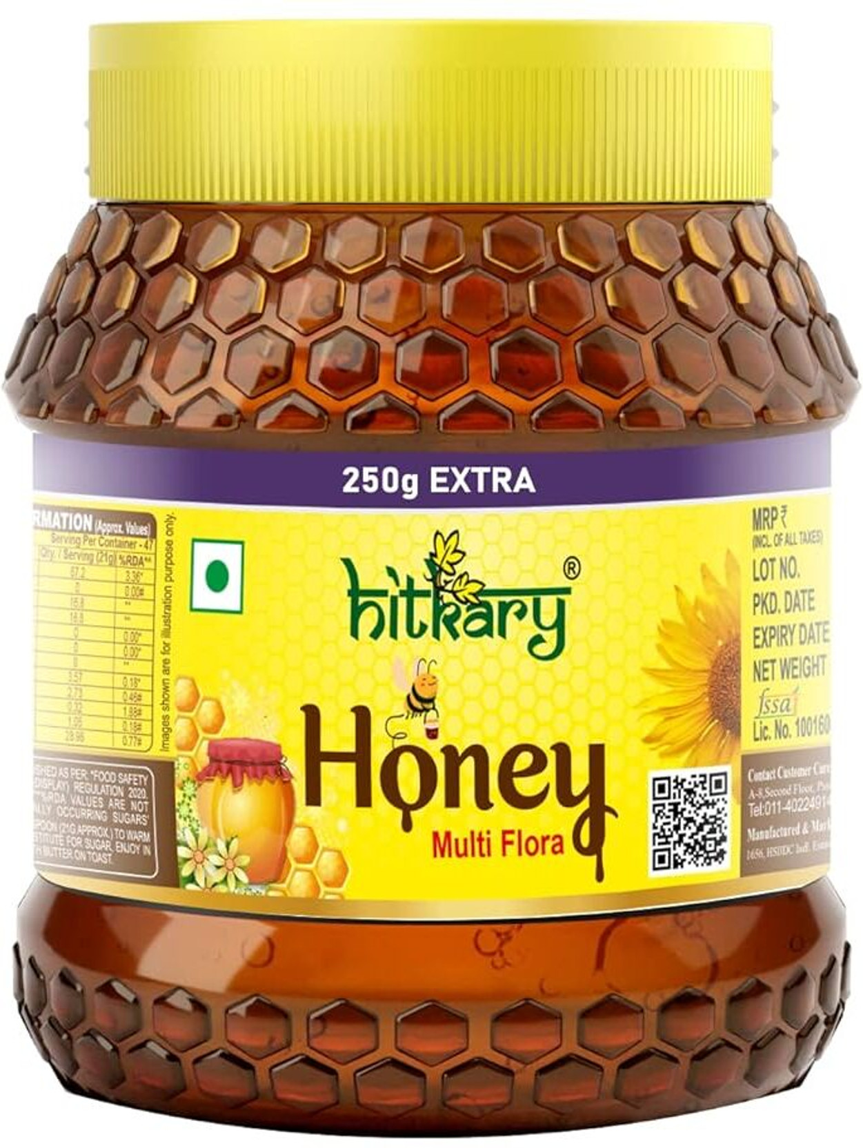 HITKARY Honey (250gm + 250gm extra) Pack of 1