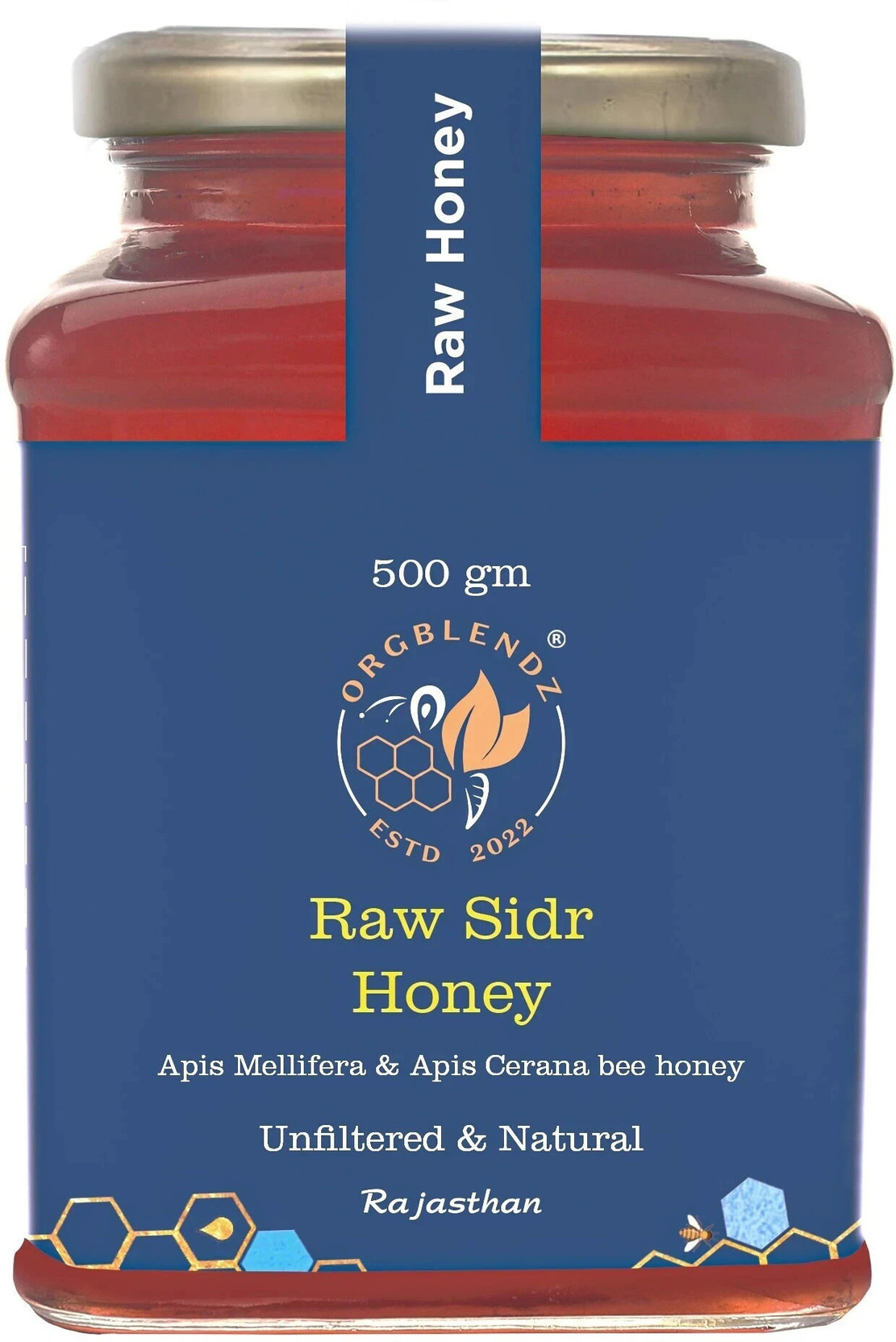 ORGBLENDZ Raw Organic Wild Berry(Sidr) Honey, Unprocessed, Unheated,Non Pasteurized