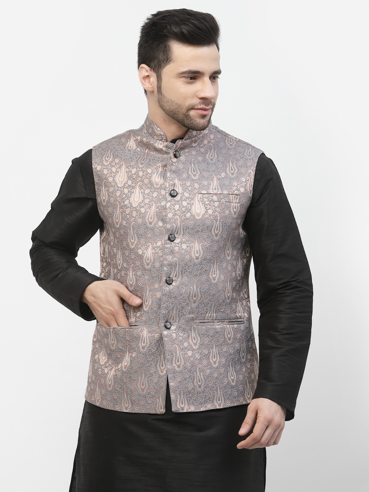 Men Paisley Nehru Jacket