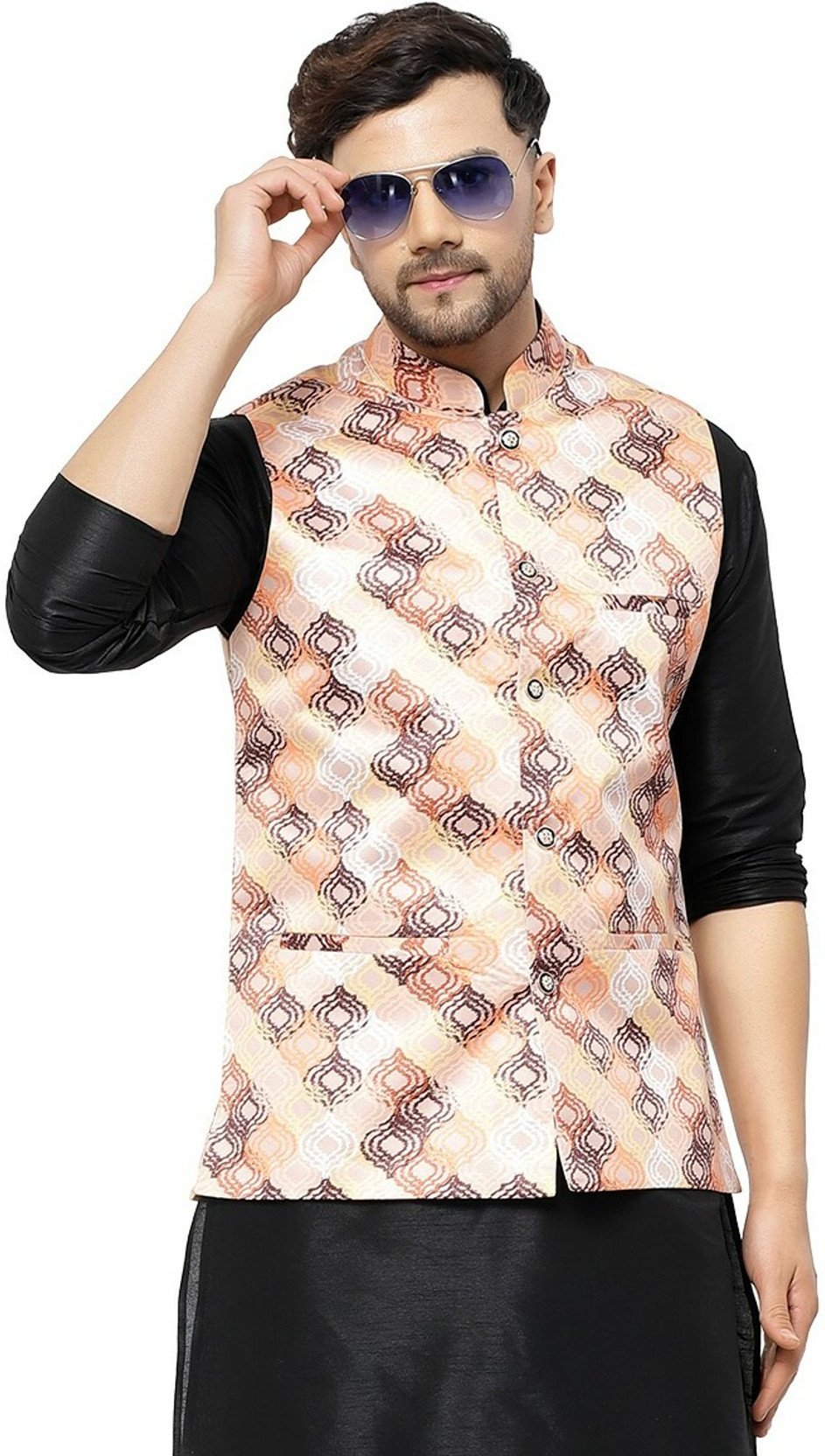 Men Floral Print Nehru Jacket