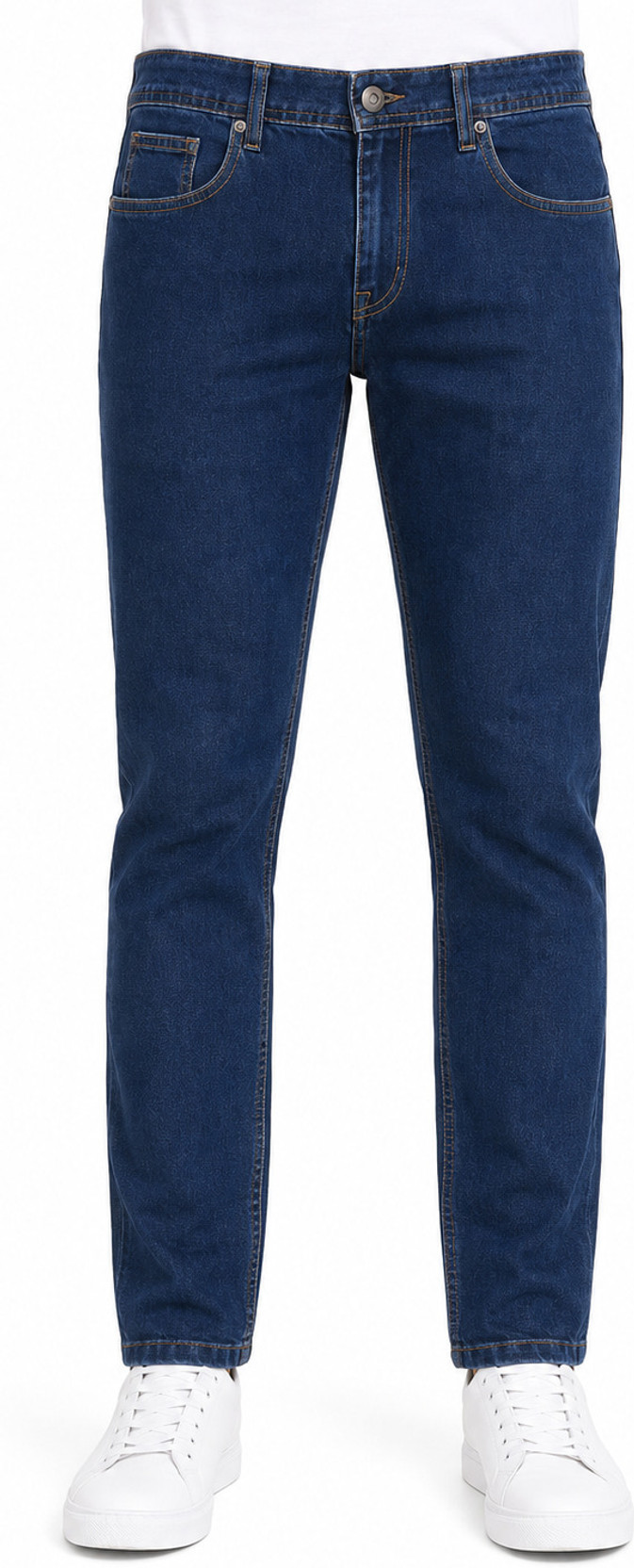 Men Slim Mid Rise Blue Jeans