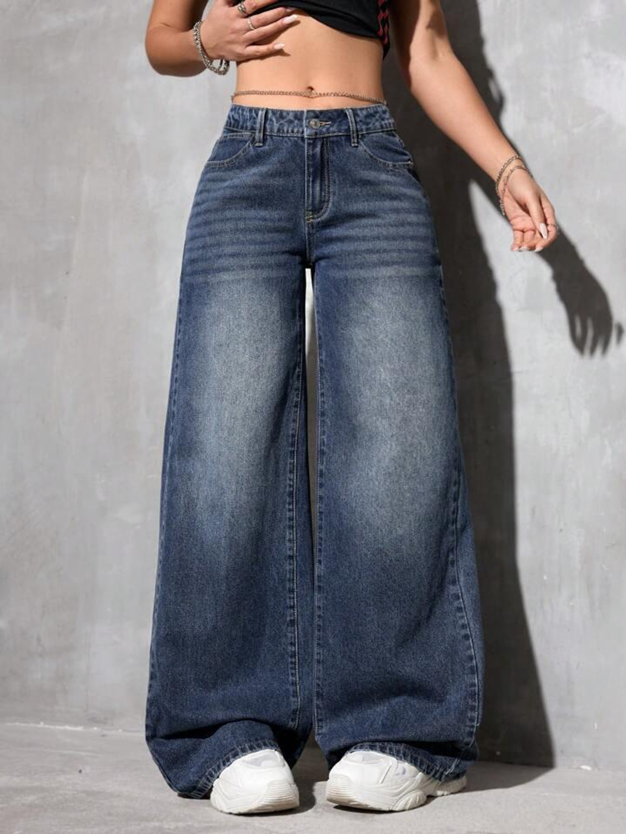 Women Baggy Fit High Rise Light Blue Jeans