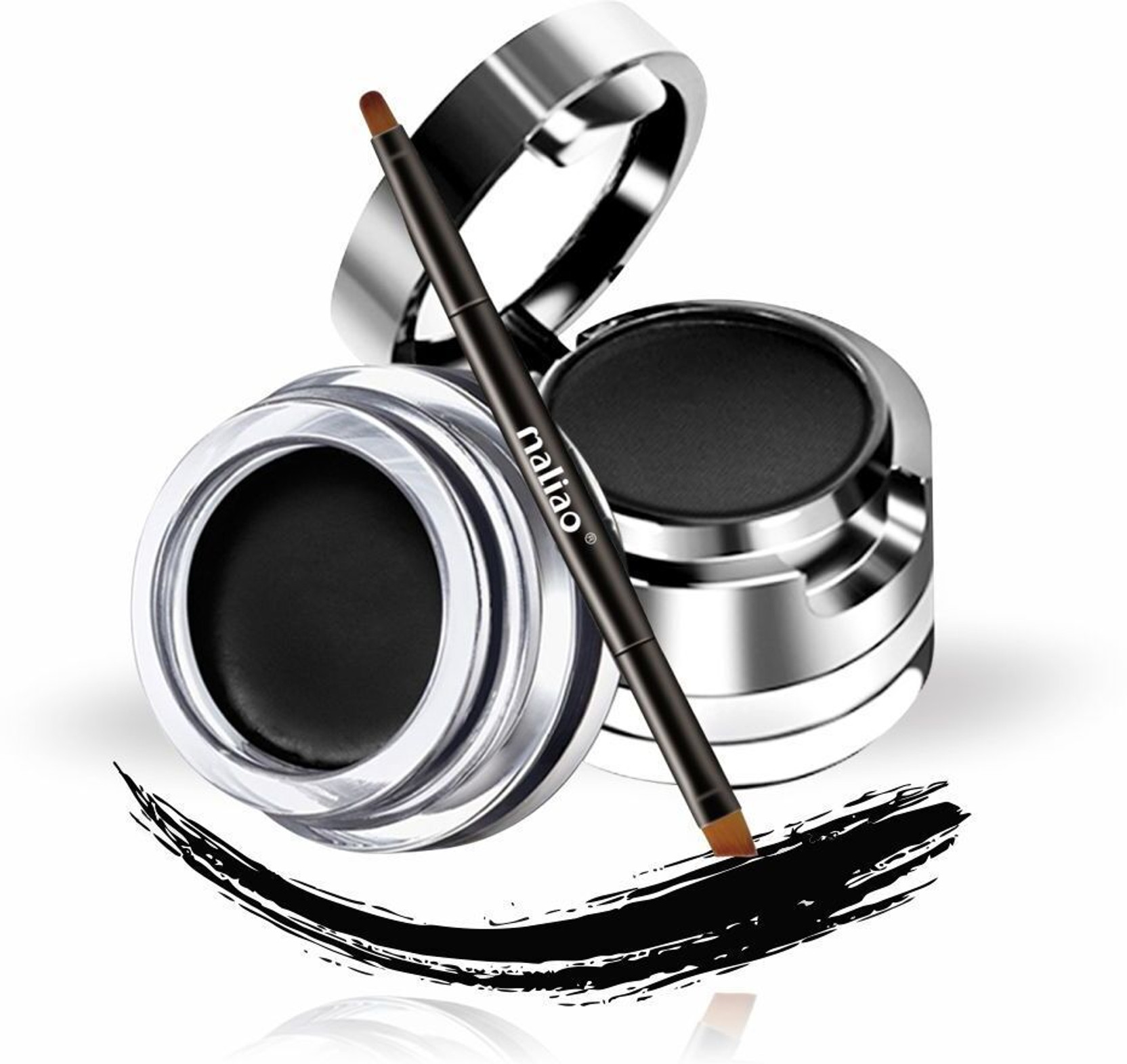 maliao Studio Touch 2-in-1 Gel Kajal Eyeliner Cake - 24-Hour Long-Lasting Definition