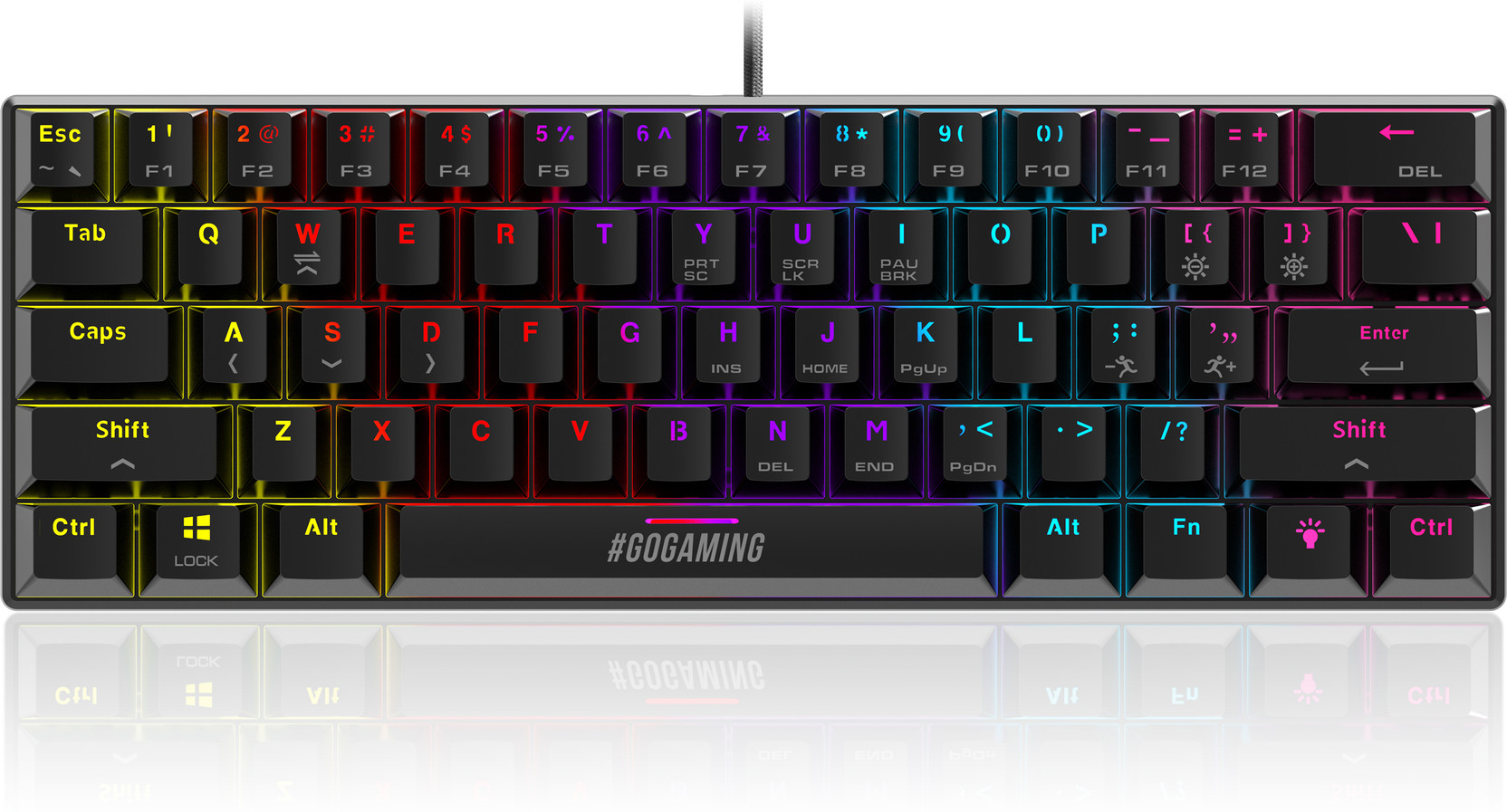 SpinBot Rage MK61 |60%|LED Backlit|22 Anti-Ghosting Key|Blue Tactile Switches|Mechanical Wired USB Tenkeyless Gaming Keyboard Compatible with Desktop, Laptop, Mac, Tablet