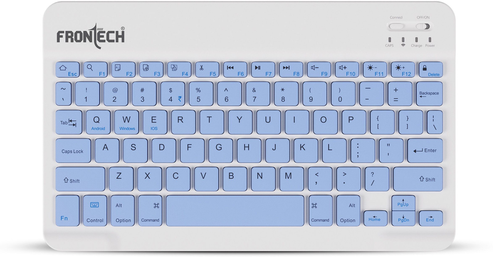 Frontech Wireless Mini Keyboard | 78 Functional Hot Keys | 120mAh Rechargeable battery | Bluetooth Standard Laptop Keyboard Compatible with Laptop