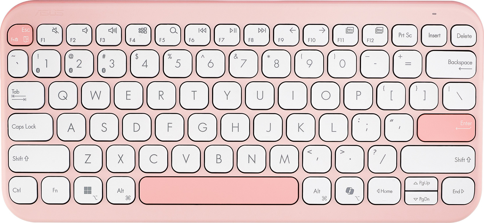 ASUS Marshmallow KW100 Bluetooth Laptop-size Laptop Keyboard Compatible with Desktop, Laptop, Mac, Tablet