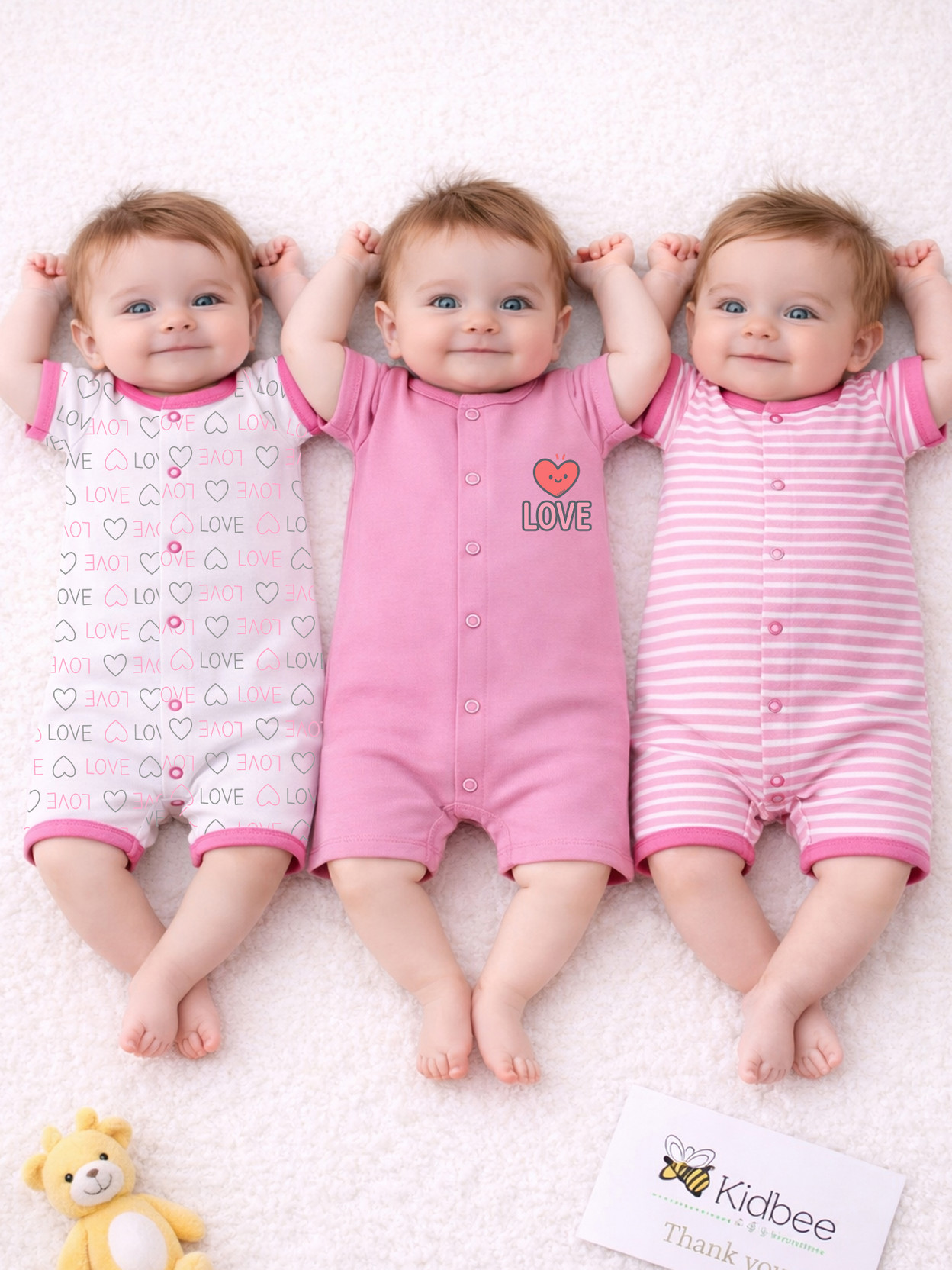Romper For Baby Boys & Baby Girls Casual Printed, Striped Cotton Blend