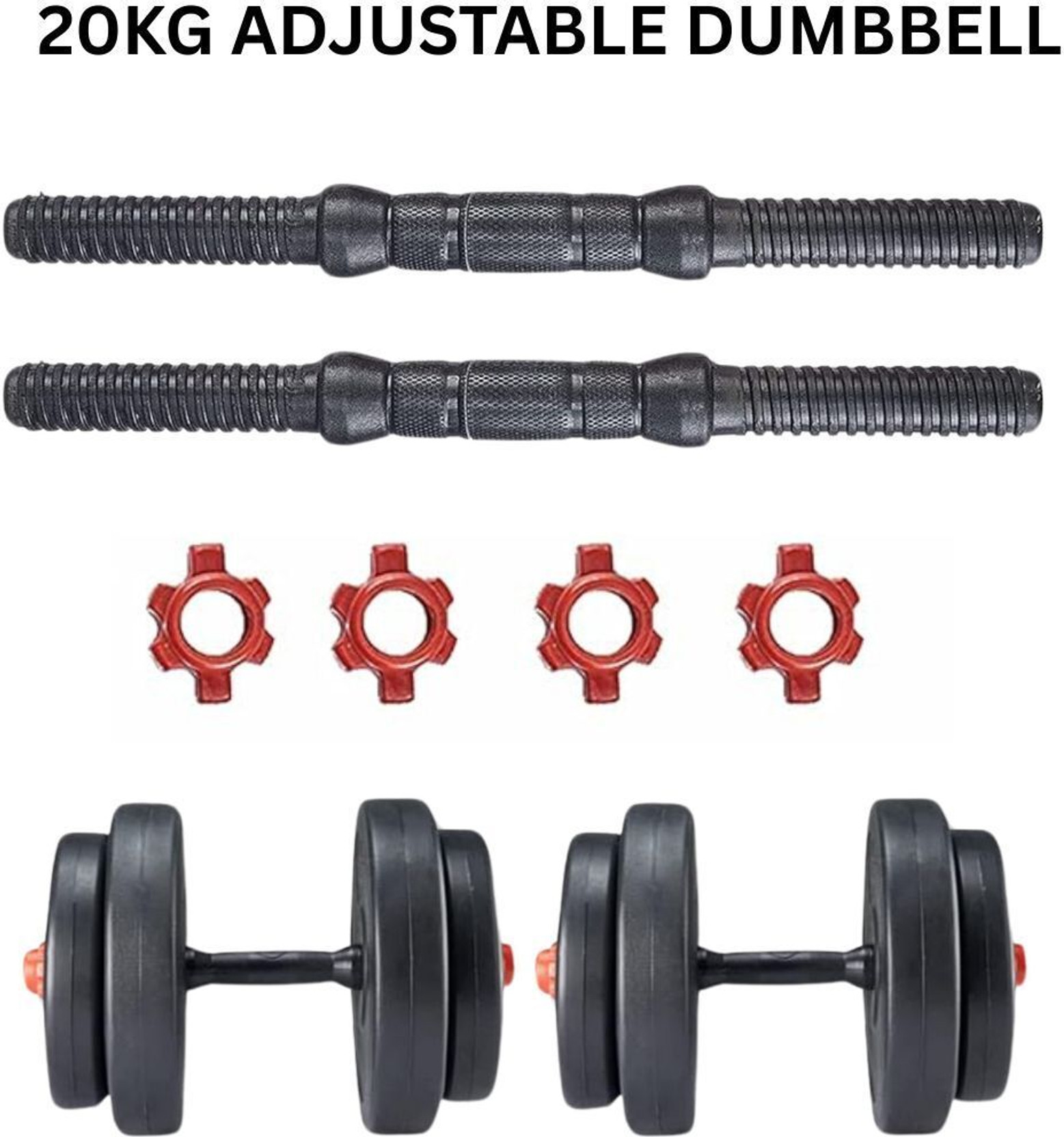BAPTIZO 20KG Strength Training Dumbbell Kit Adjustable Home Workout Set Fitness Accessory Kit Kit