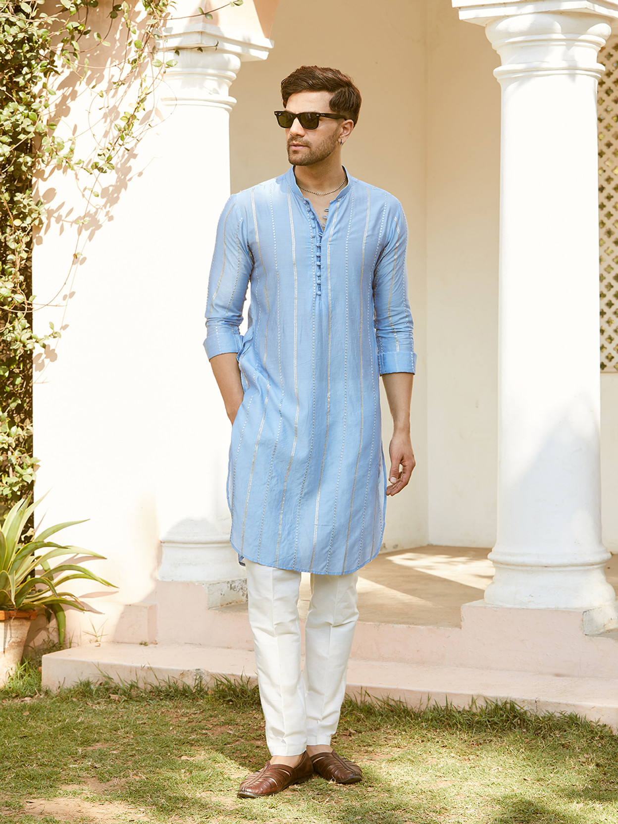 Men Pure Cotton Kurta Pyjama Set