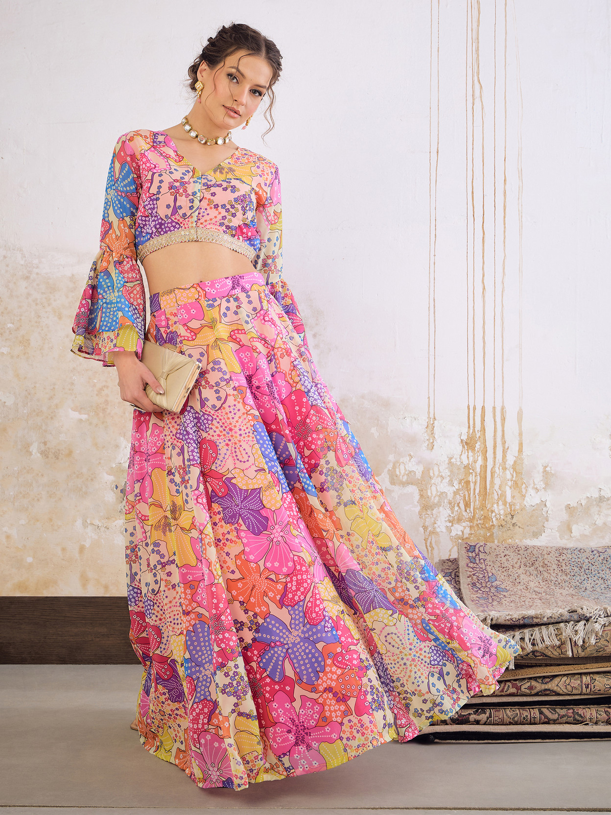 Printed Stitched Lehenga Choli