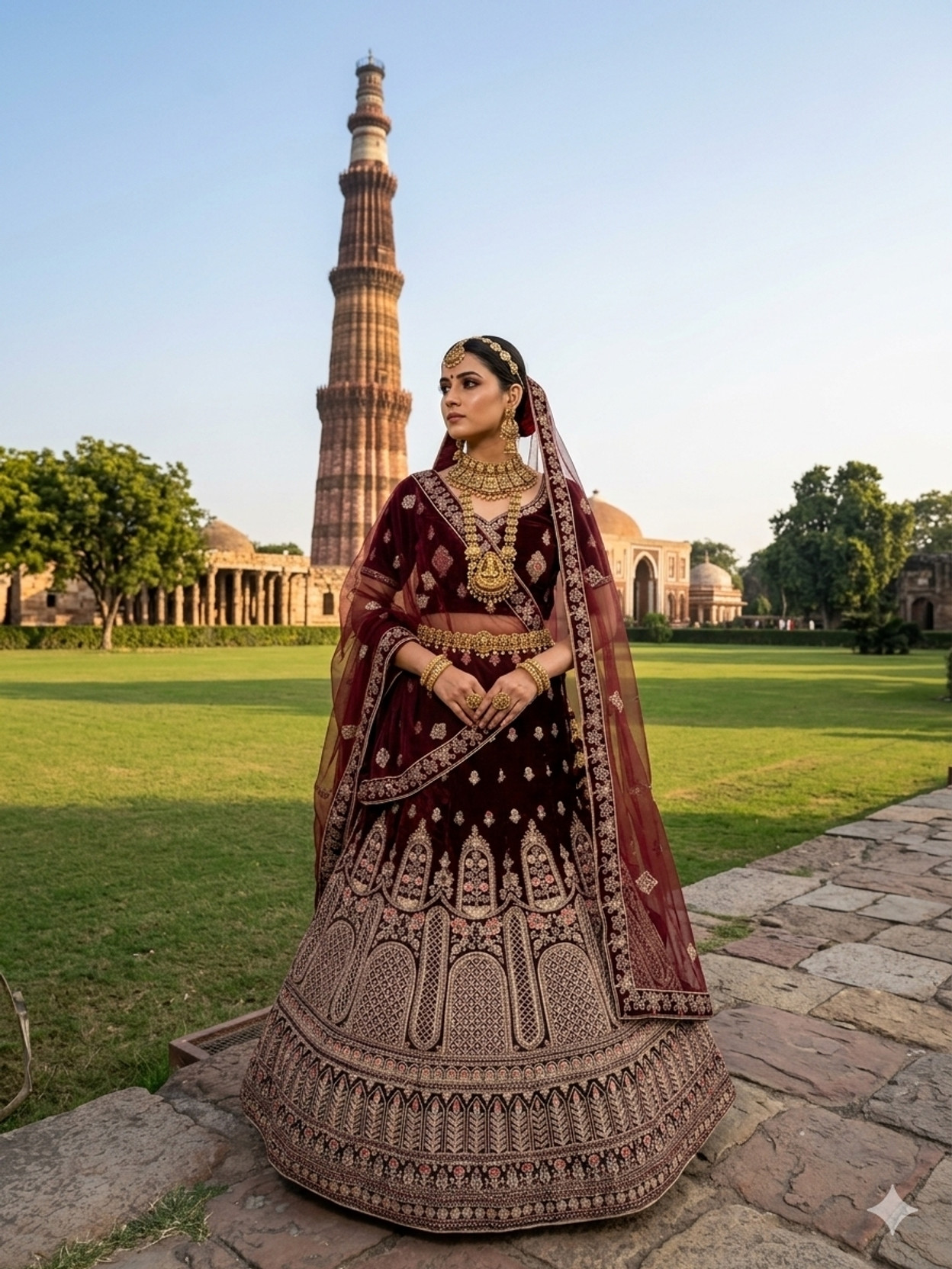 Embroidered Semi Stitched Lehenga Choli
