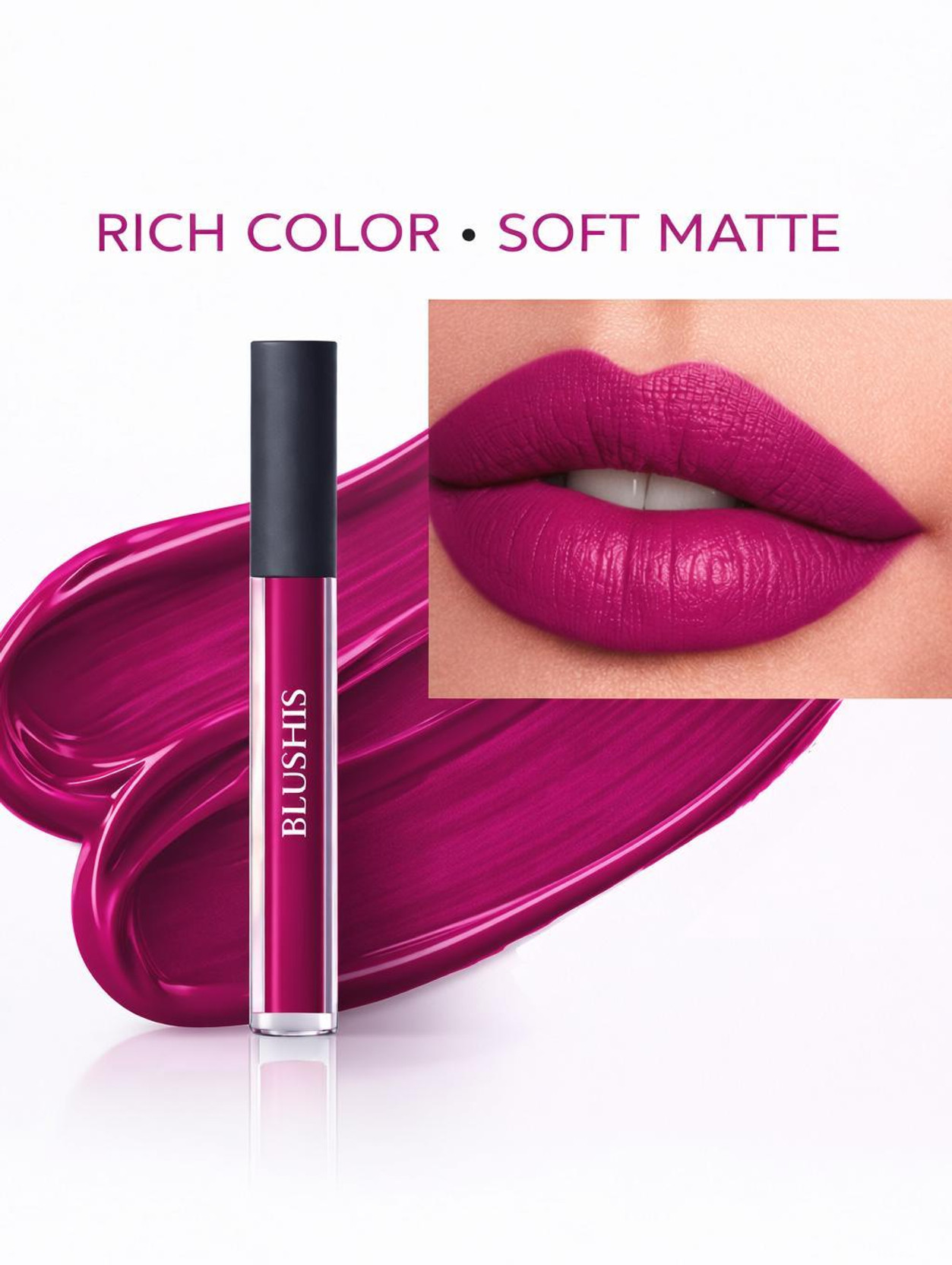 BLUSHIS 18-Hrs Long Lasting| Transferproof| Waterproof| Liquid Matte Lipstick