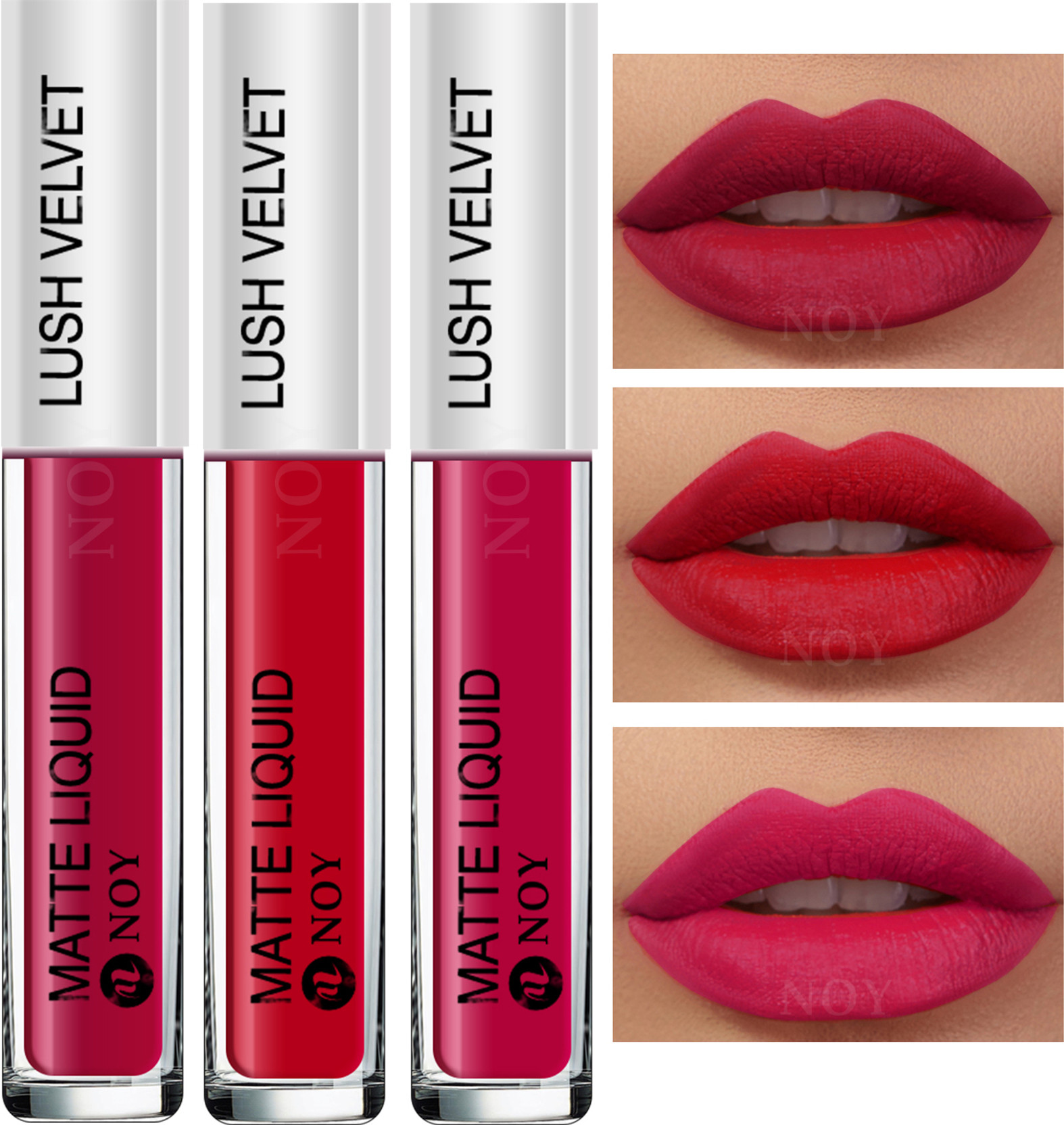 NOY Waterproof Transferproof Liquid Lipstick Matte Cherry Pink,Red,Magenta Long Wear