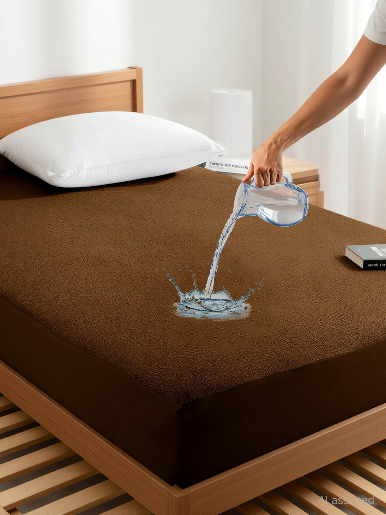 LABHAM King Size Fitted Cotton Breathable, Stretchable, Waterproof Mattress Cover