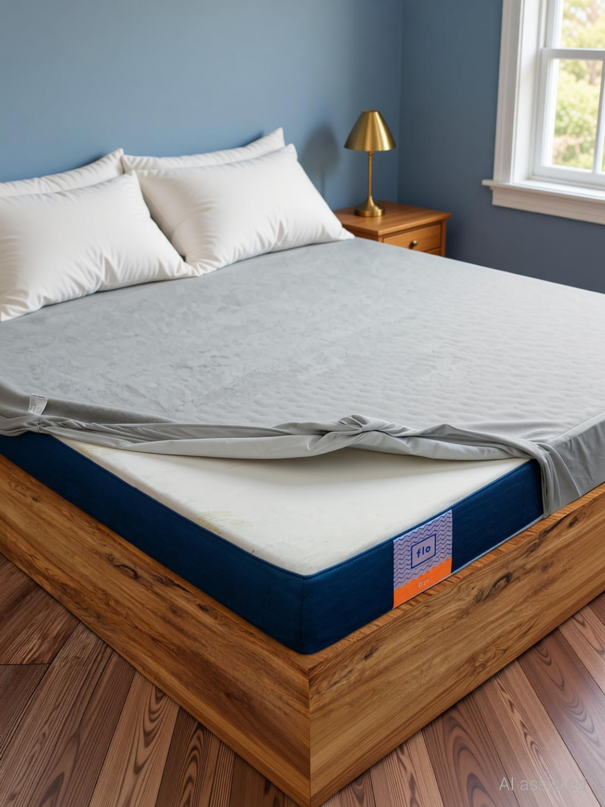 FLO Queen Size Fitted Terry Cotton Breathable, Stretchable, Waterproof Mattress Cover
