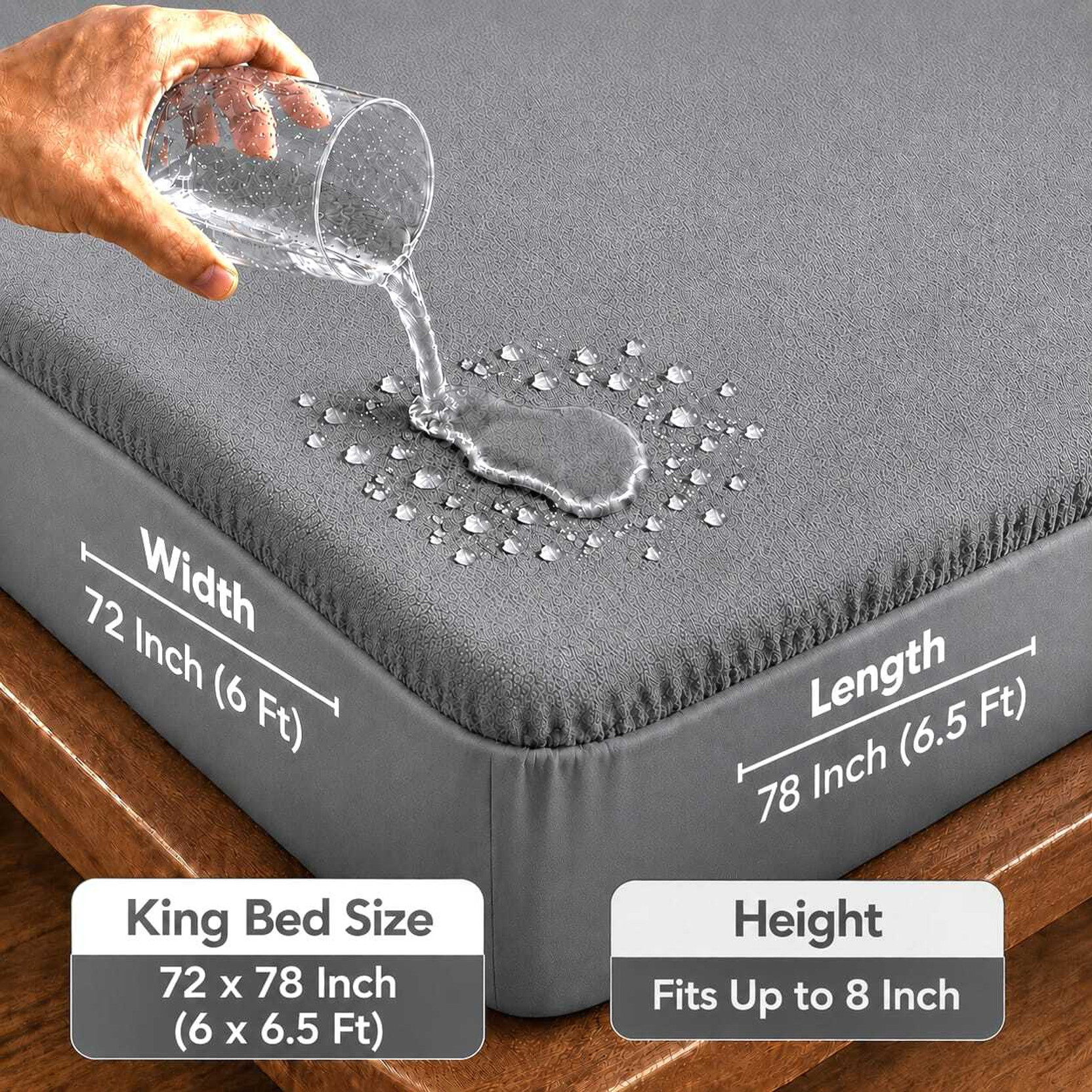PROTEXIA Double, King, Queen Size Fitted Cotton Breathable, Stretchable, Waterproof Mattress Cover