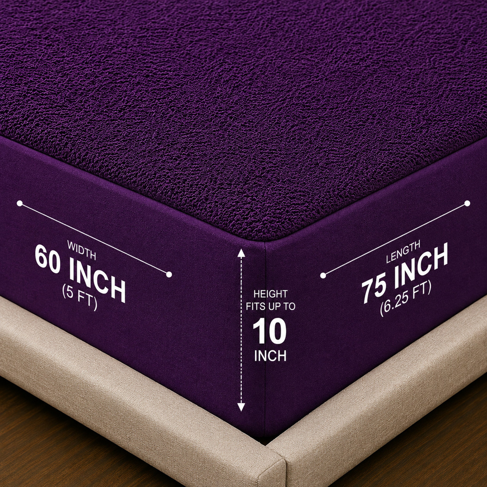 JEPH Queen Size Fitted Terry Cotton Breathable, Stretchable, Waterproof Mattress Cover