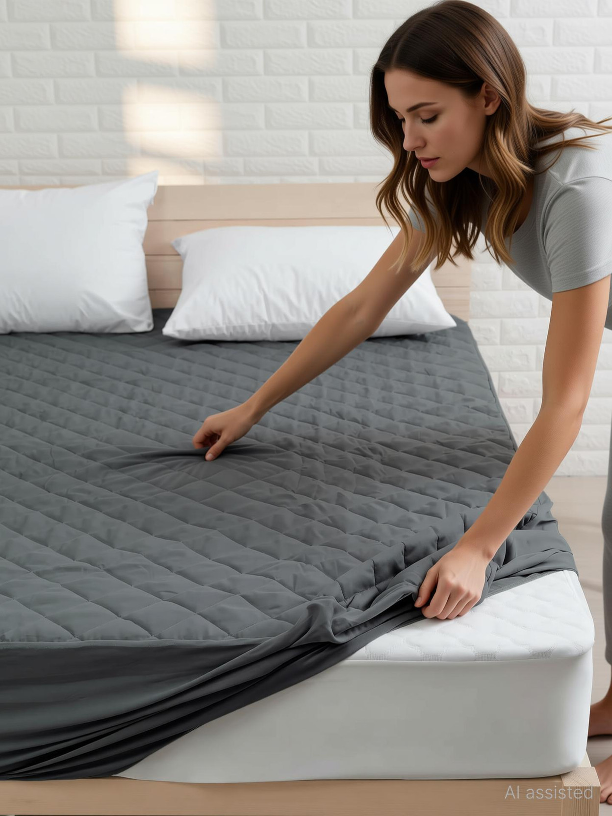 AVI King Size Fitted Polyster Breathable, Stretchable, Waterproof Mattress Cover