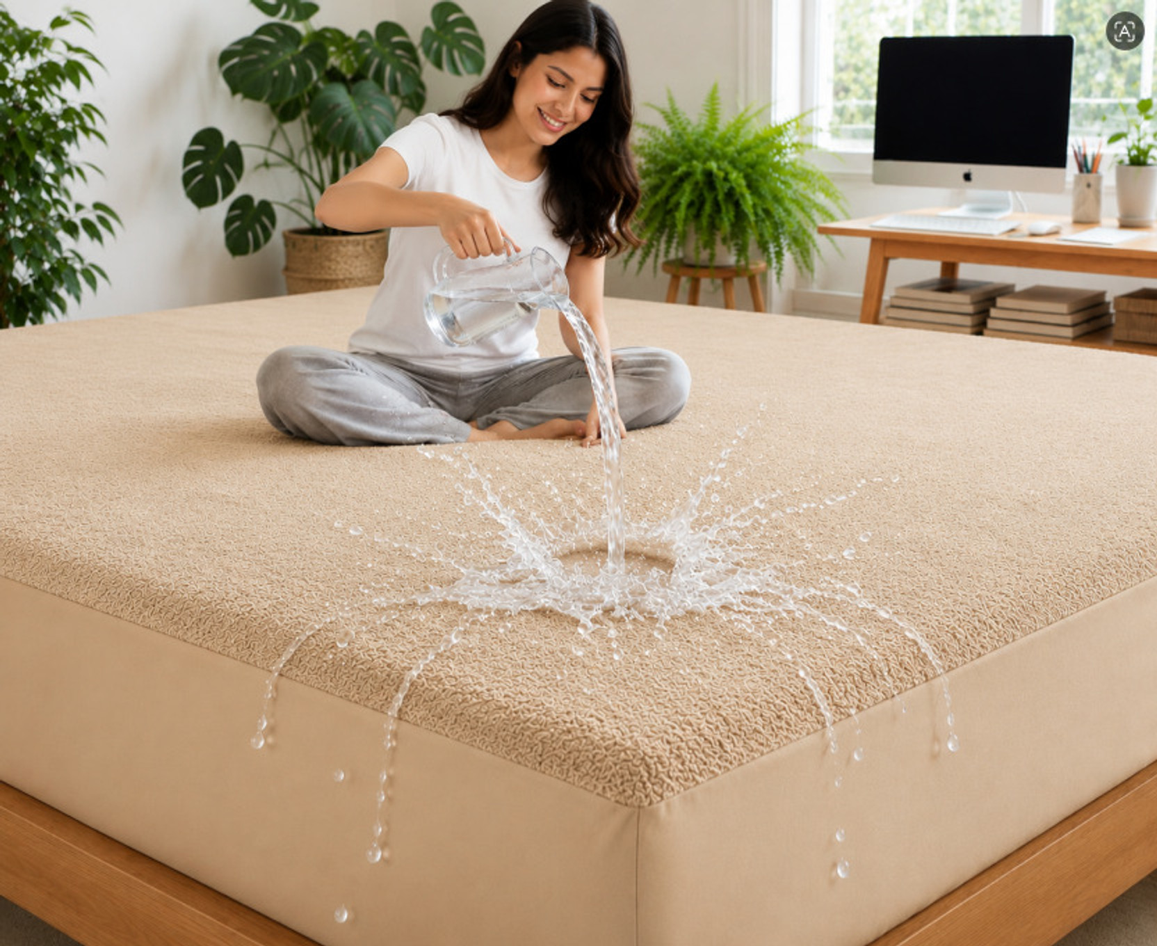 NKJ World King Size Fitted Cotton Breathable, Stretchable, Waterproof Mattress Cover
