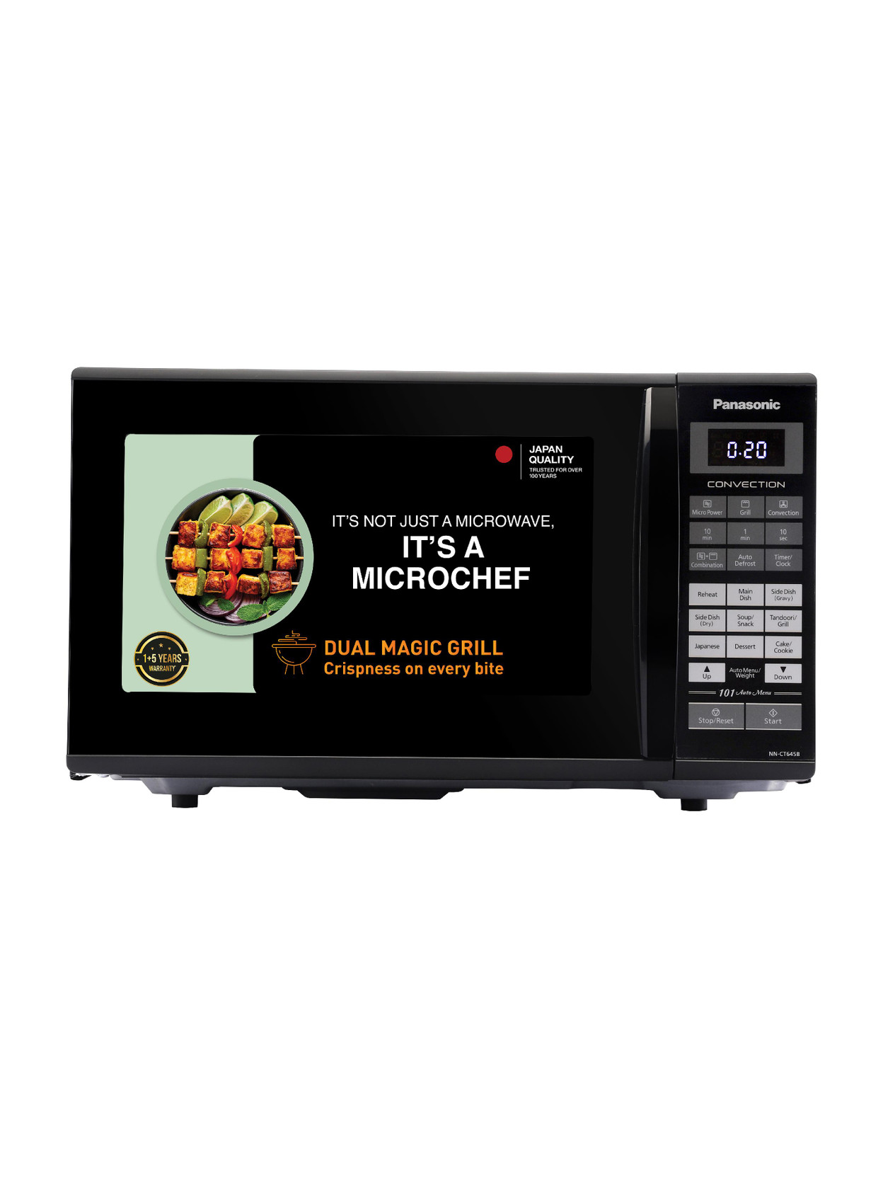 Panasonic 27 L Black Mirror, Heat , stainless steel cavity, Magic Grill Convection Microwave Oven