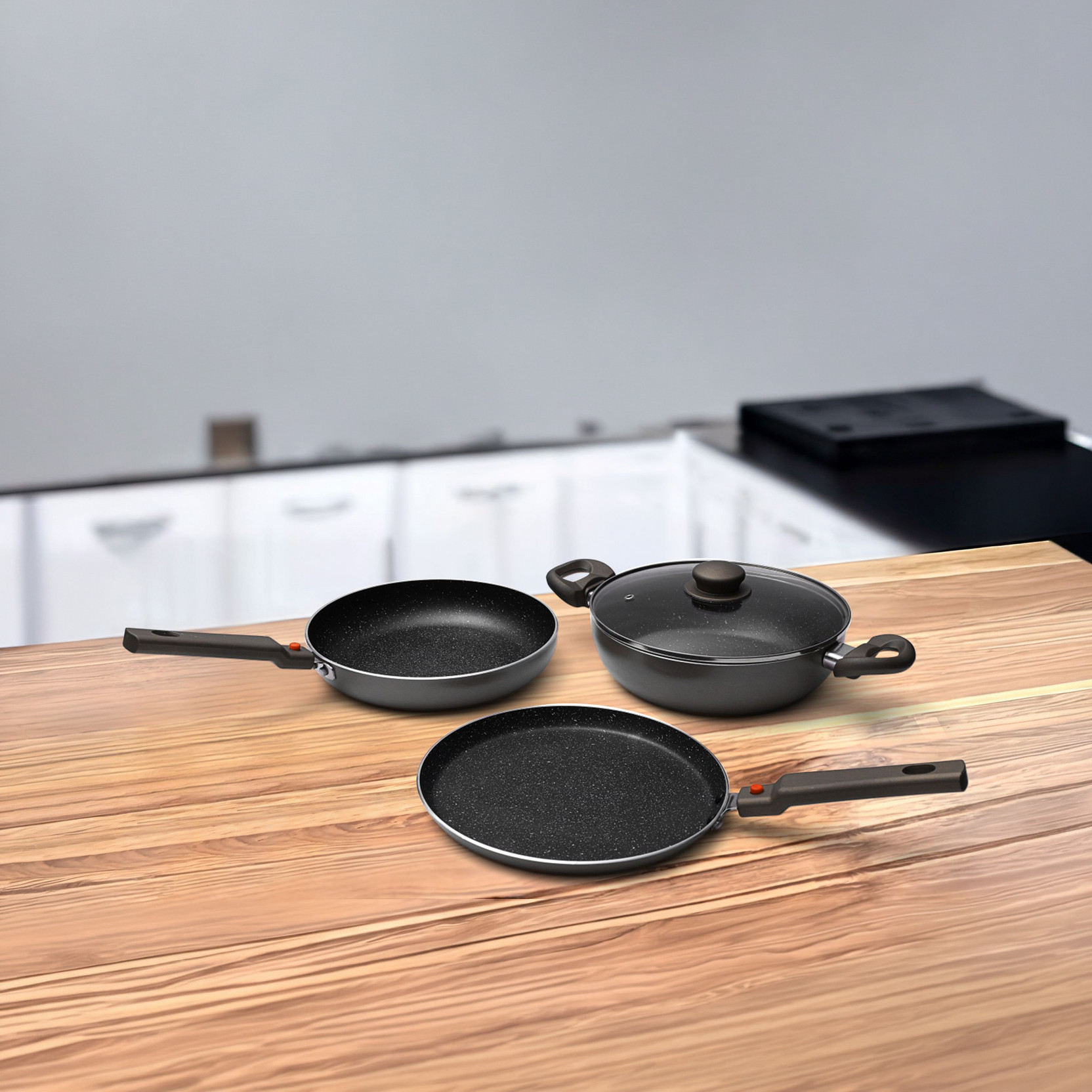 Prestige Omega Festive Pack Induction Bottom Non-Stick Coated Cookware Set