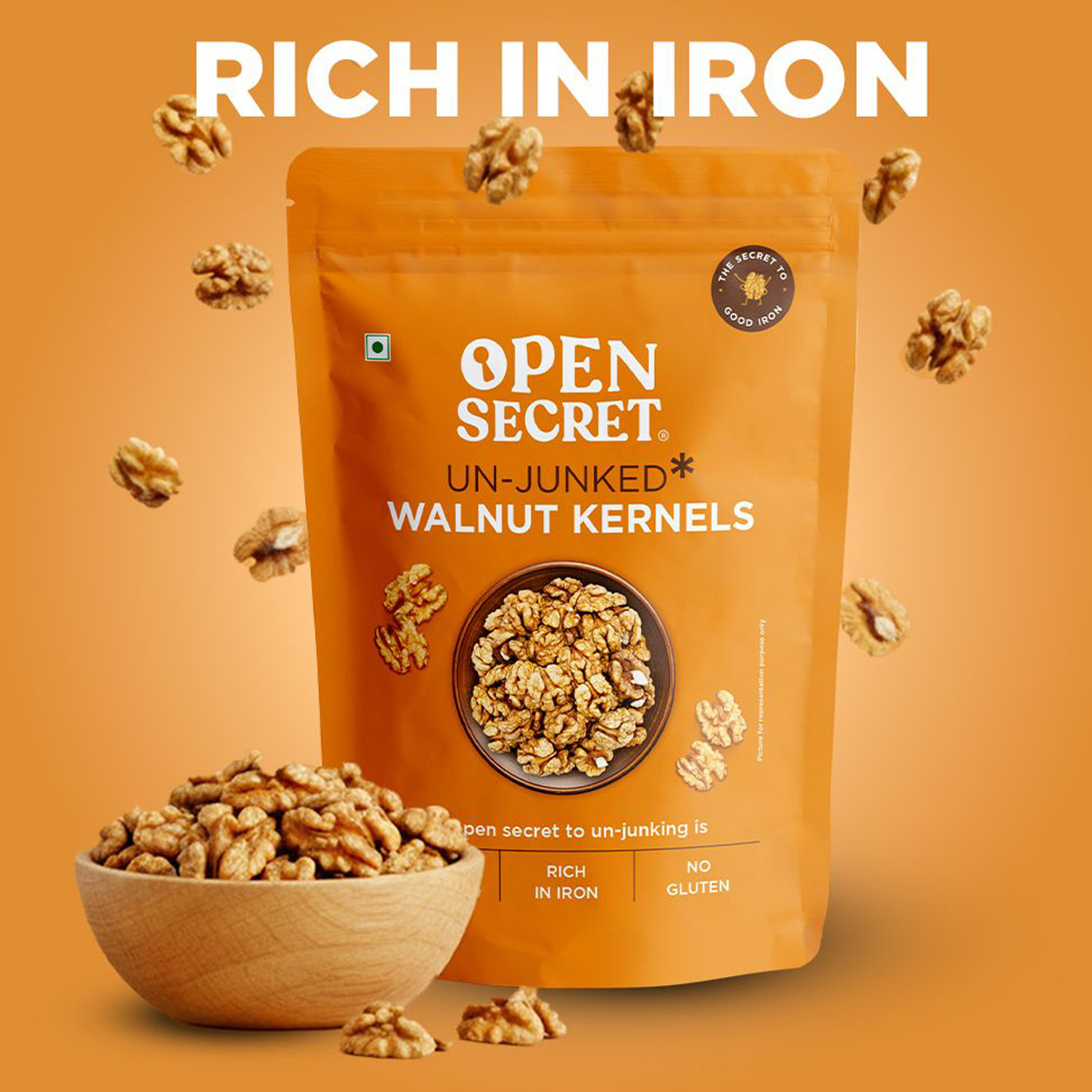 OPEN SECRET Premium Kashmiri Walnuts / Akhrot | Natural | Nutritious | Protein-Rich Walnuts