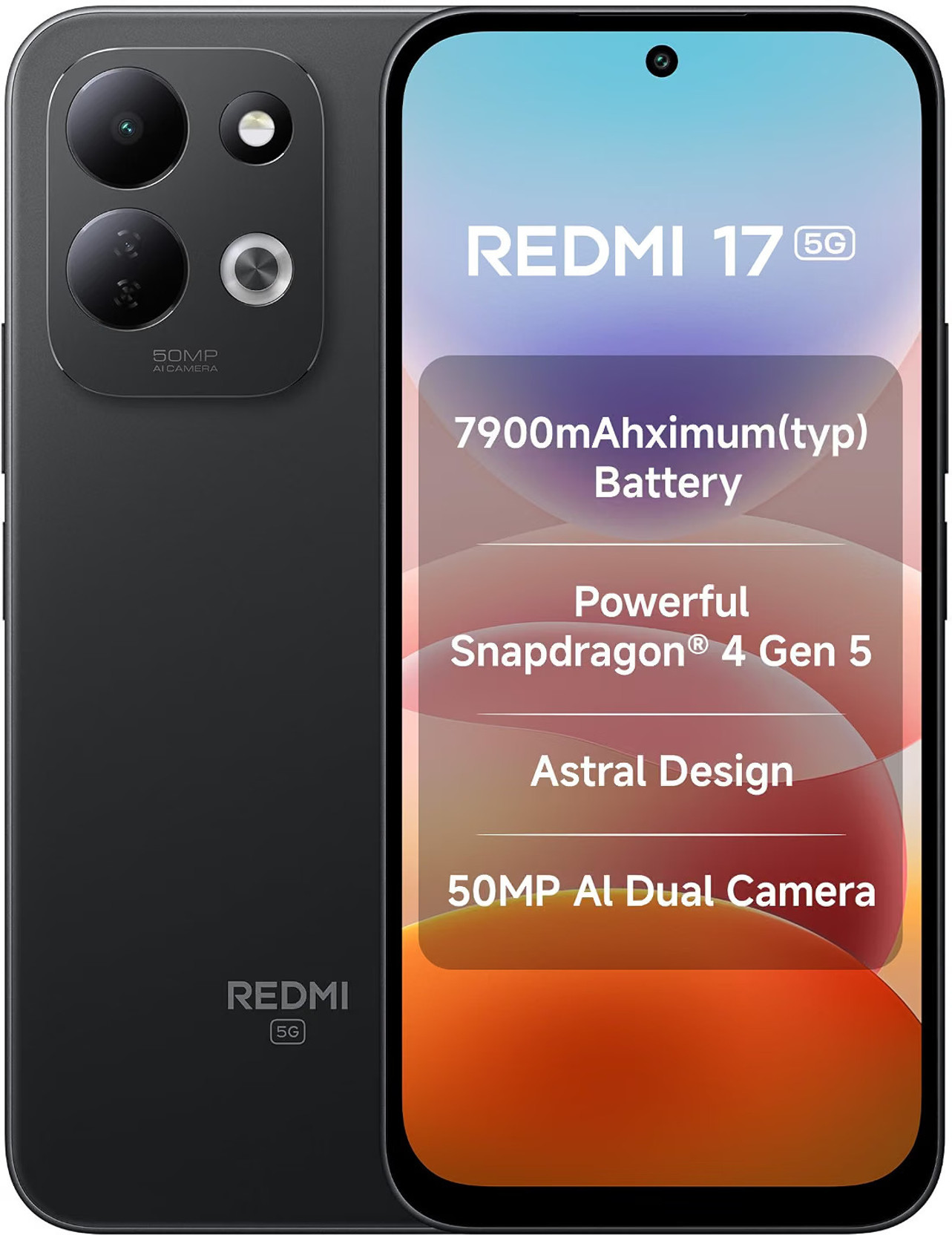 REDMI 17 5G (Absolute Black, 128 GB)