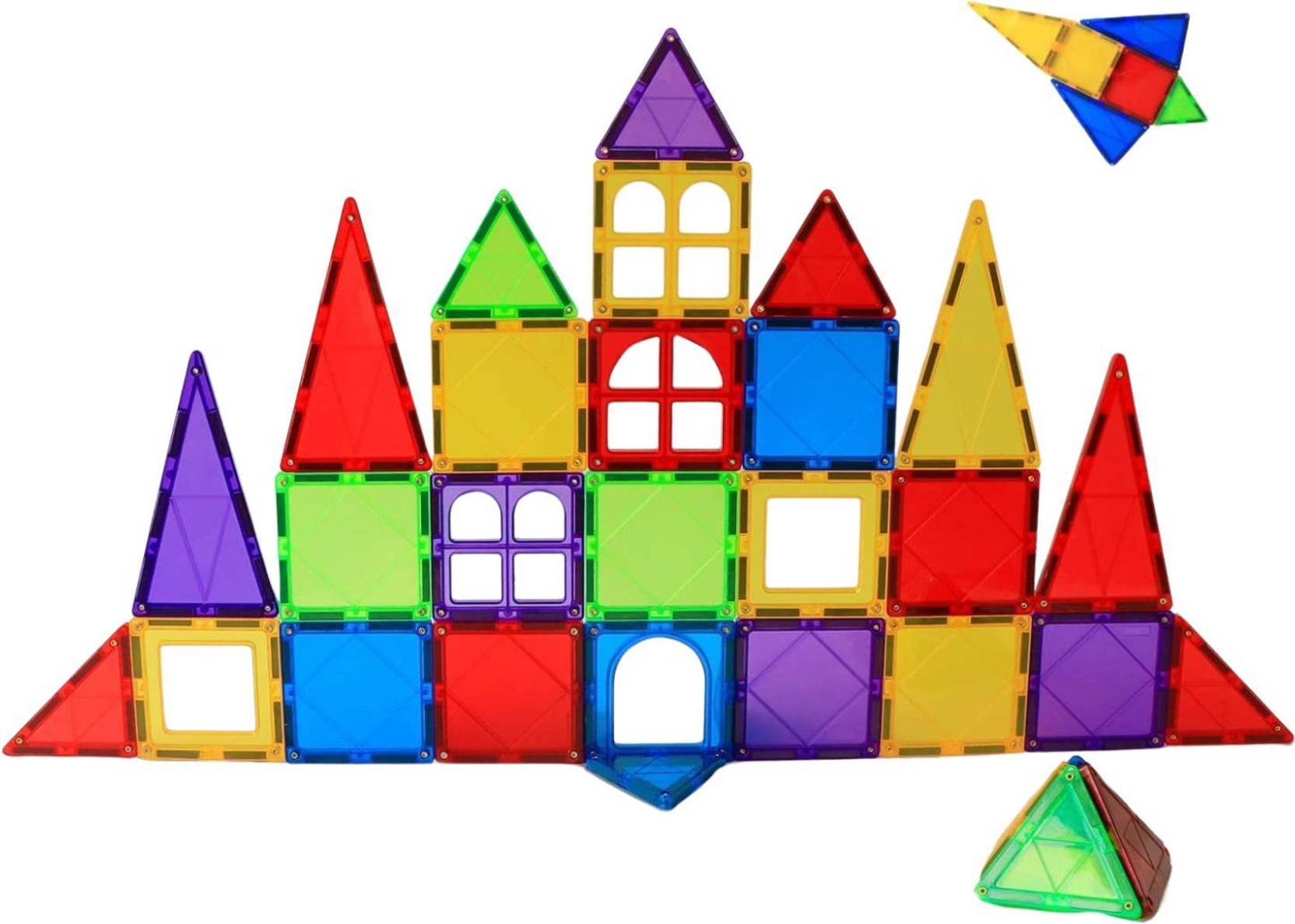Sakuya Magnetic Blocks STEM Toy for Kids, 50 Pcs | Colorful 3D Building Tiles Model Building Kit