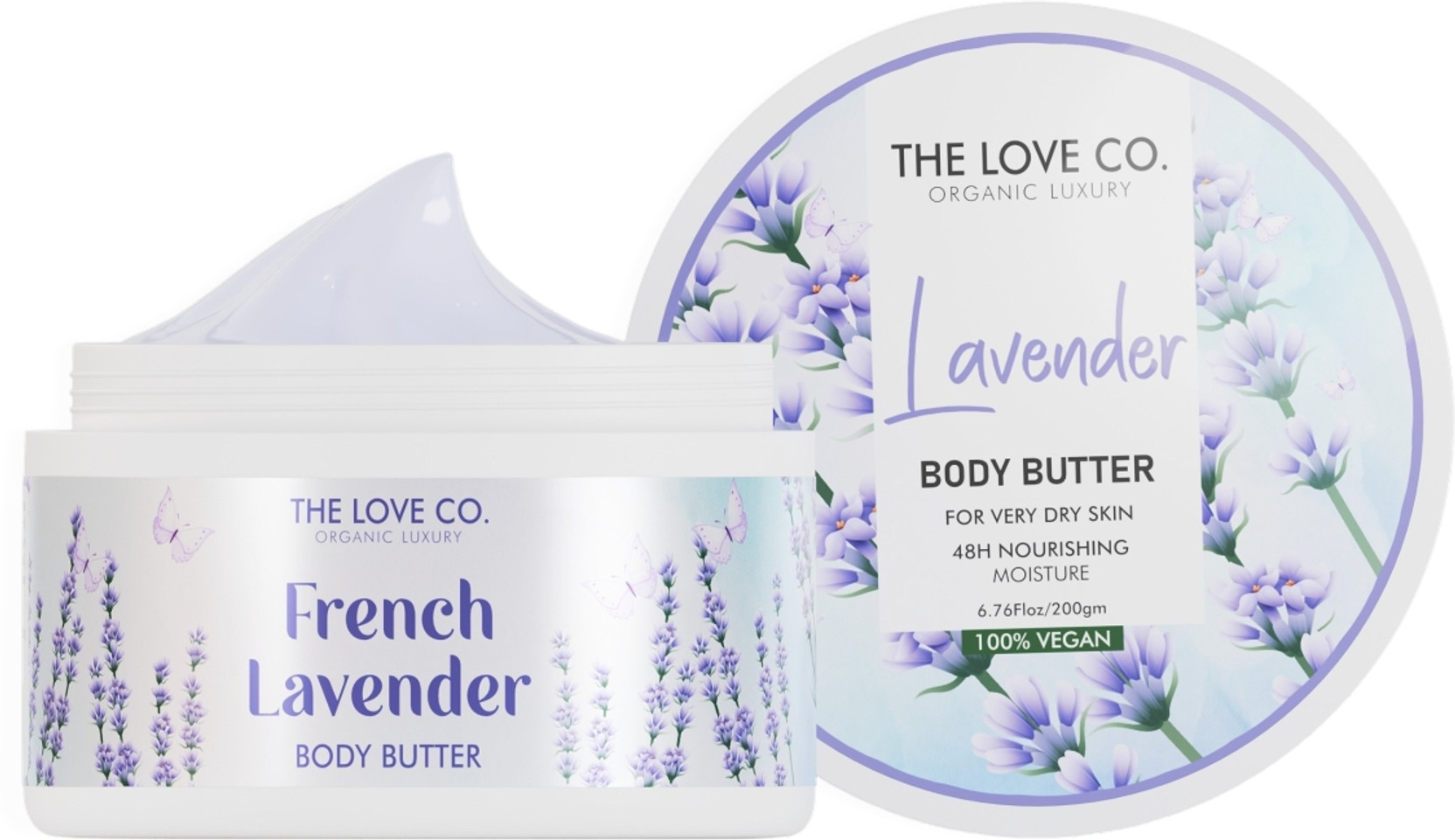 The Love Co. Lavender Body Butter - Deep Moisturization for Dry Skin With Pure Shea Butter