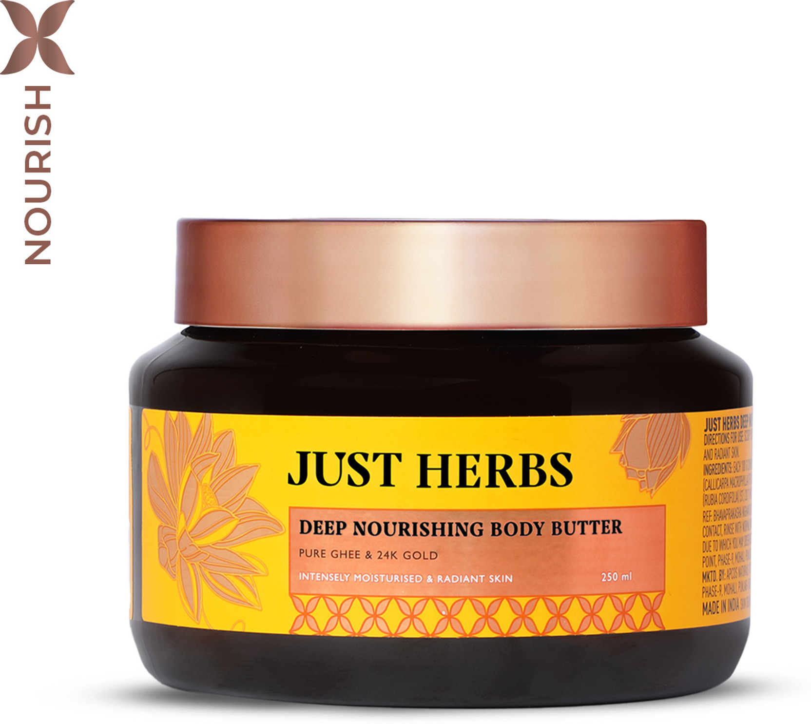 Just Herbs Pure Ghee & 24K Gold Deep Nourishing Body Butter For Intensely Moisturizer Cream