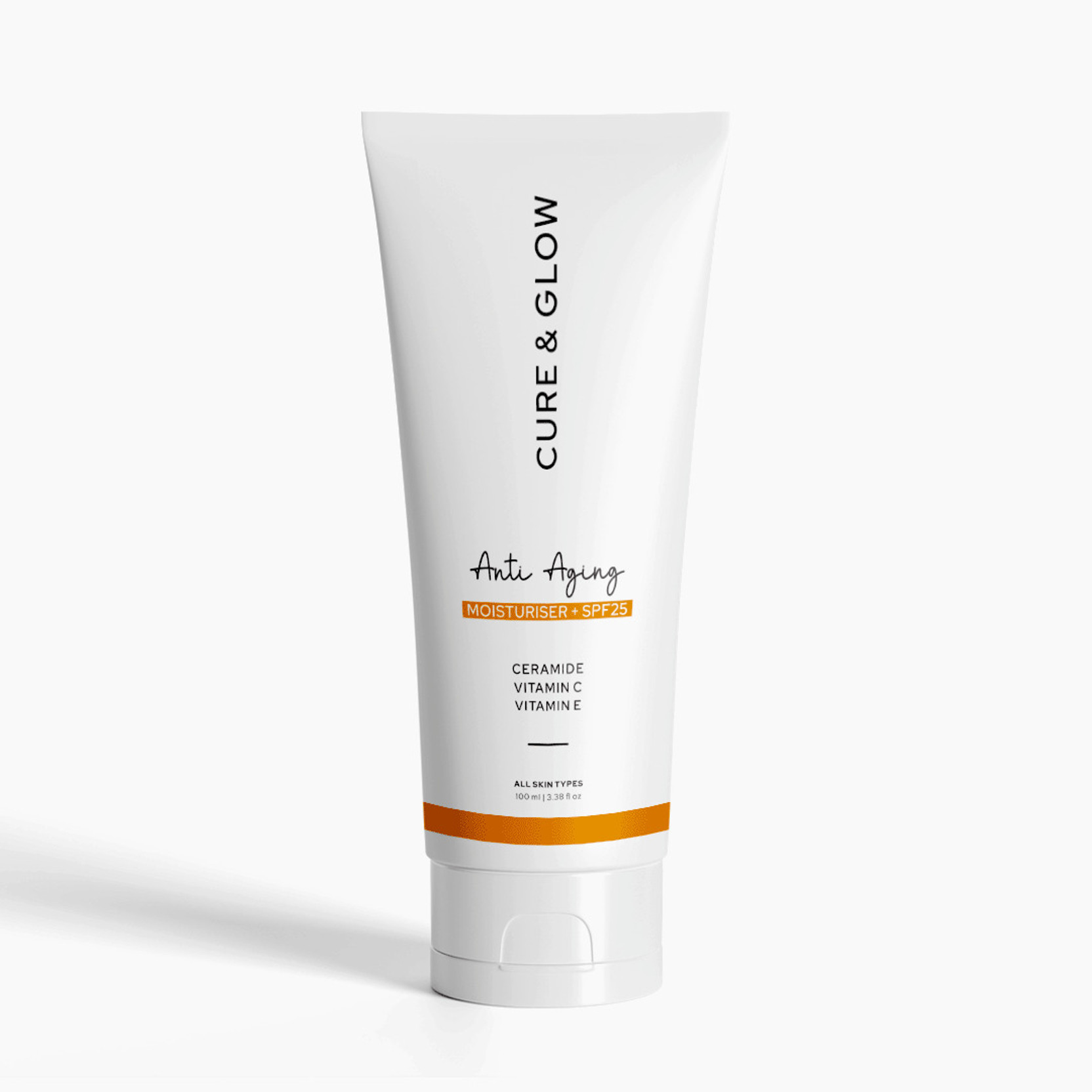 Cure & Glow 3 in 1 Radiance Anti-Aging Moisturiser SPF25 with Ceramide, Vitamin C & E