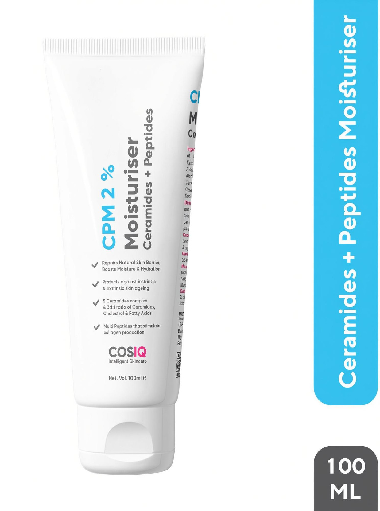 Cos-IQ CPM2% Ceramides & Peptides Moisturizer Barrier Repair Cream 100ml