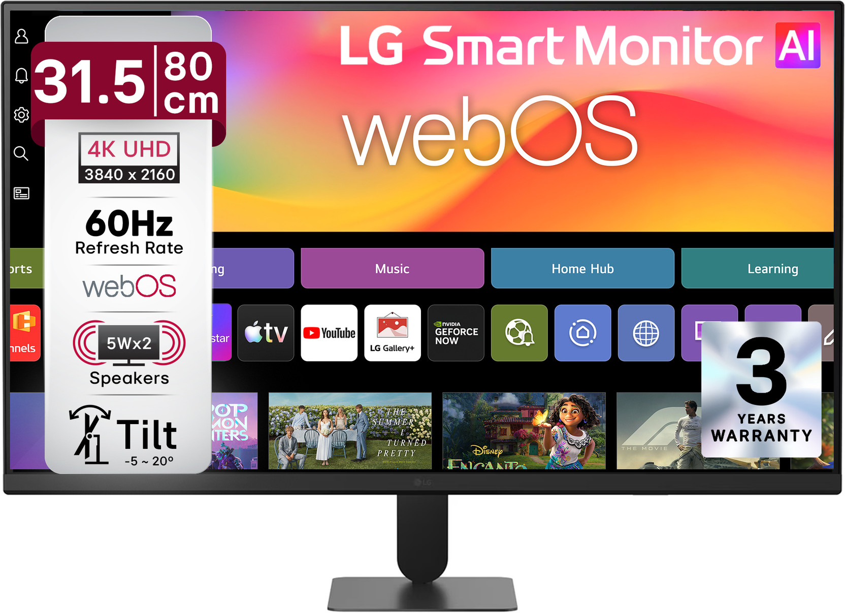 LG Smart AI 81.28 cm (32 inch) 4K Ultra HD VA Panel Monitor (32U701SB-B)