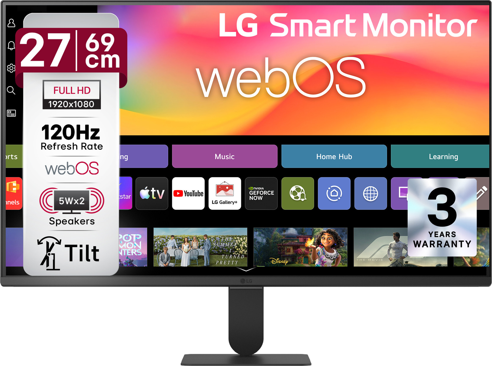 LG Smart AI 69.01 cm (27 inches) Full HD IPS Panel Monitor (27U511SB-B)